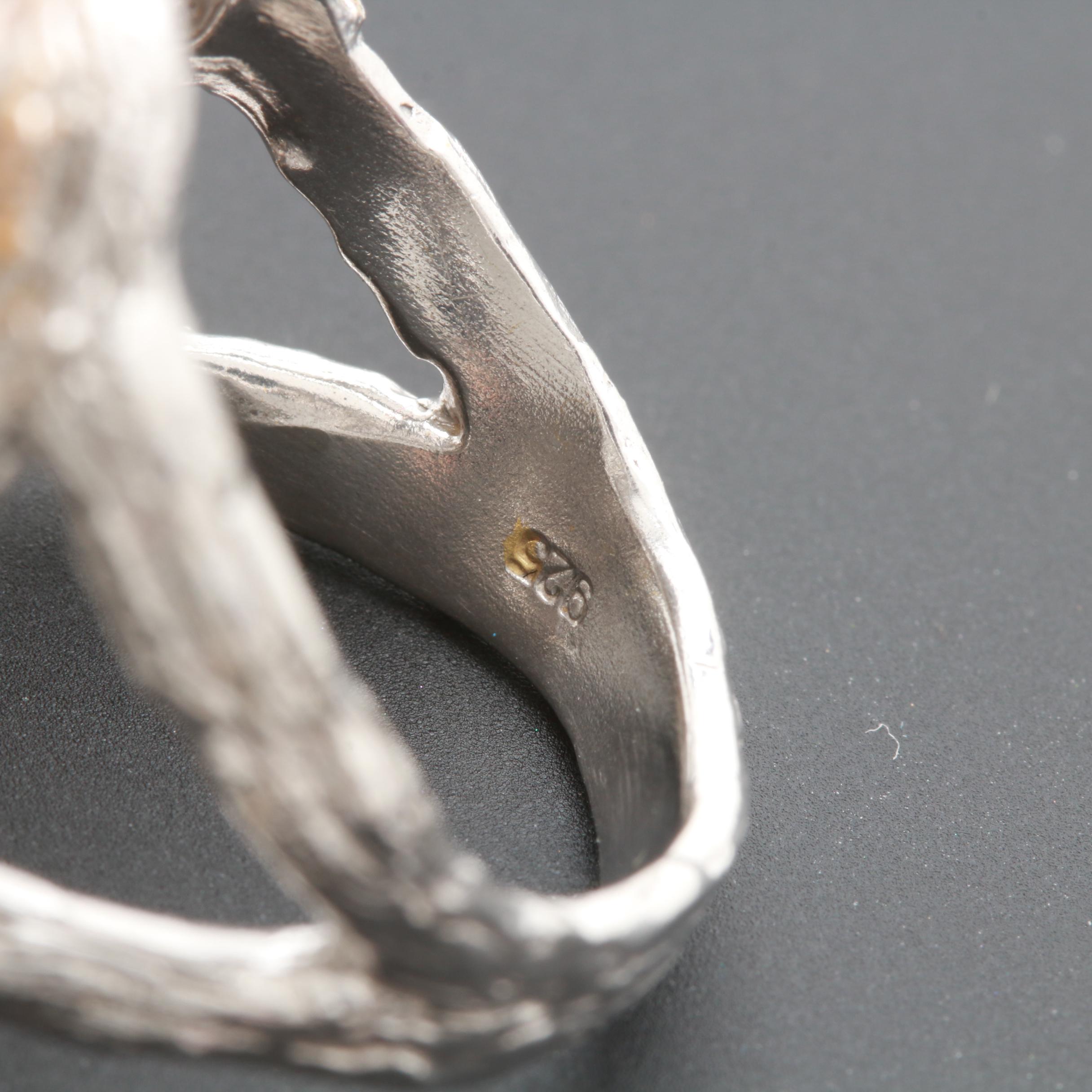 Sterling Silver Cultured Pearl and Gemstone Ring