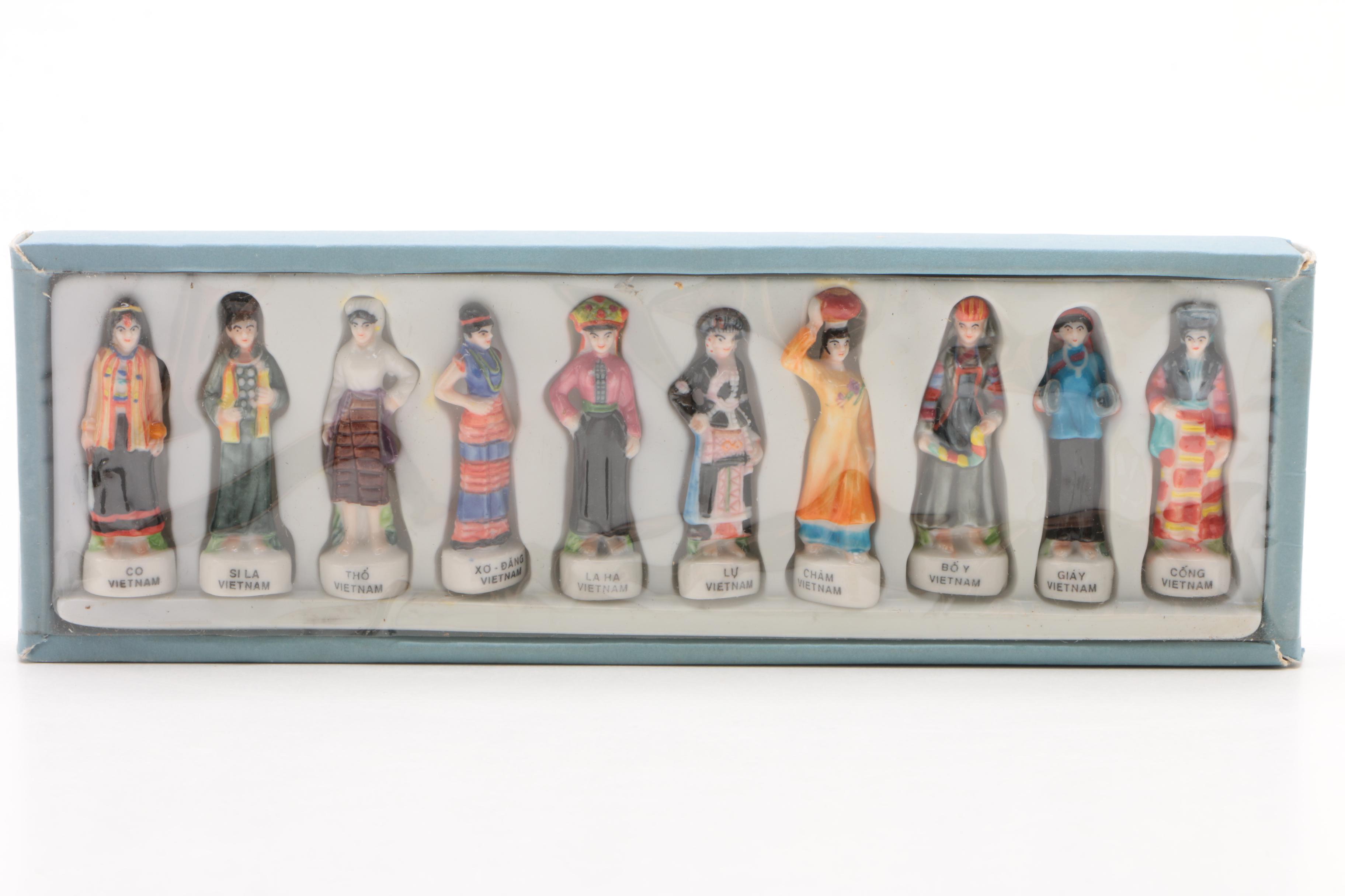 Minh Long "Collection of Ethnic Groups in Vietnam" Miniature Porcelain Figurines