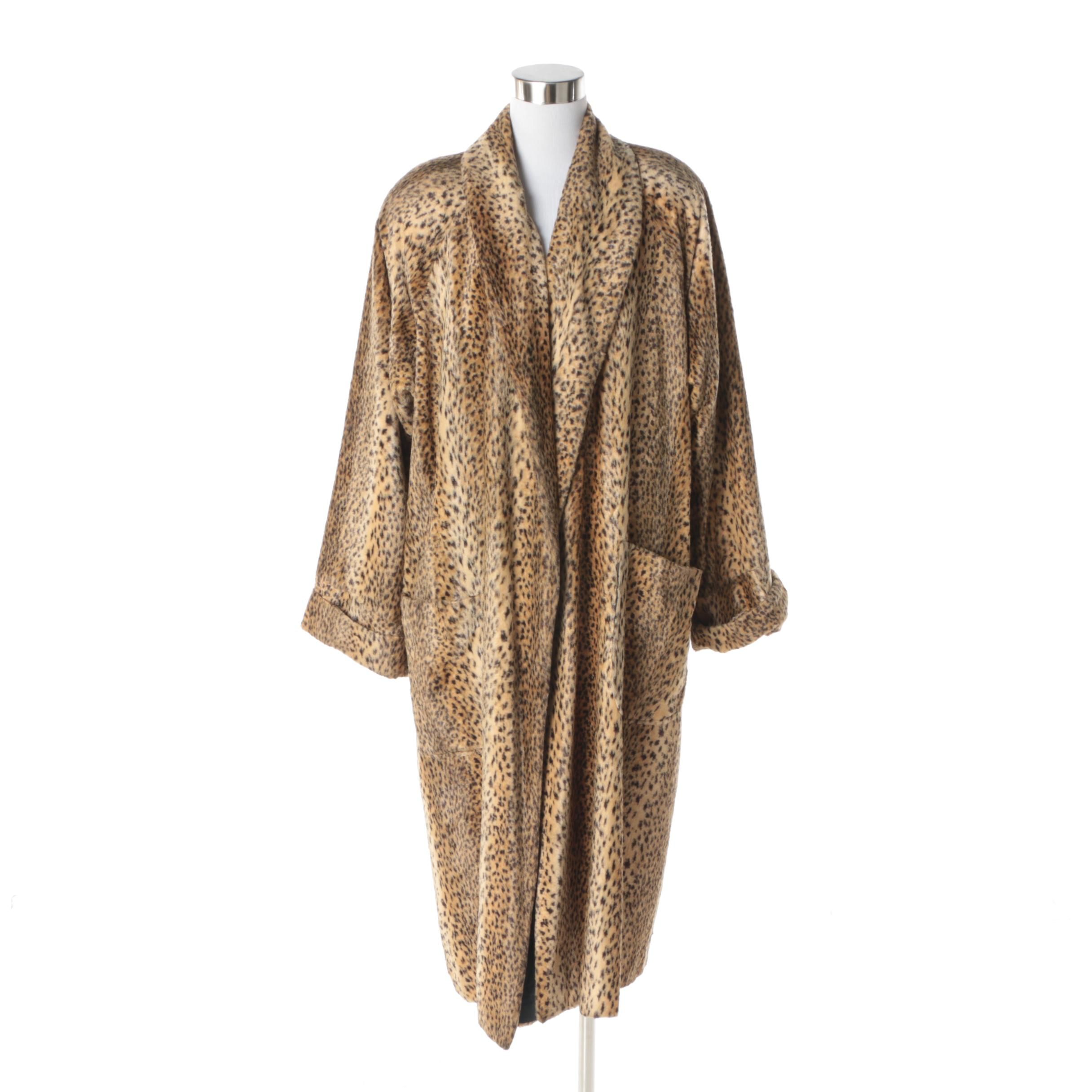 Women's Vintage Limited Express Marilyn Monroe Cheetah Print Faux Fur Coat