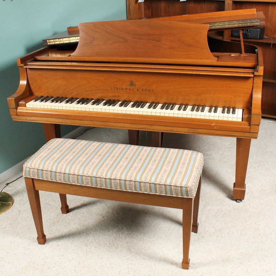 Vintage Steinway Walnut Baby Grand Piano