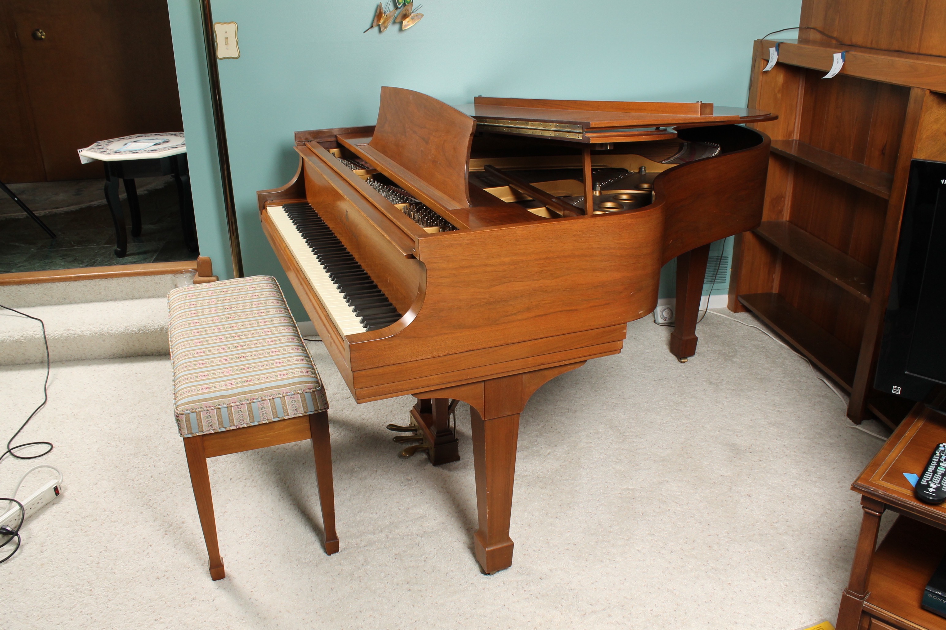 Vintage Steinway Walnut Baby Grand Piano