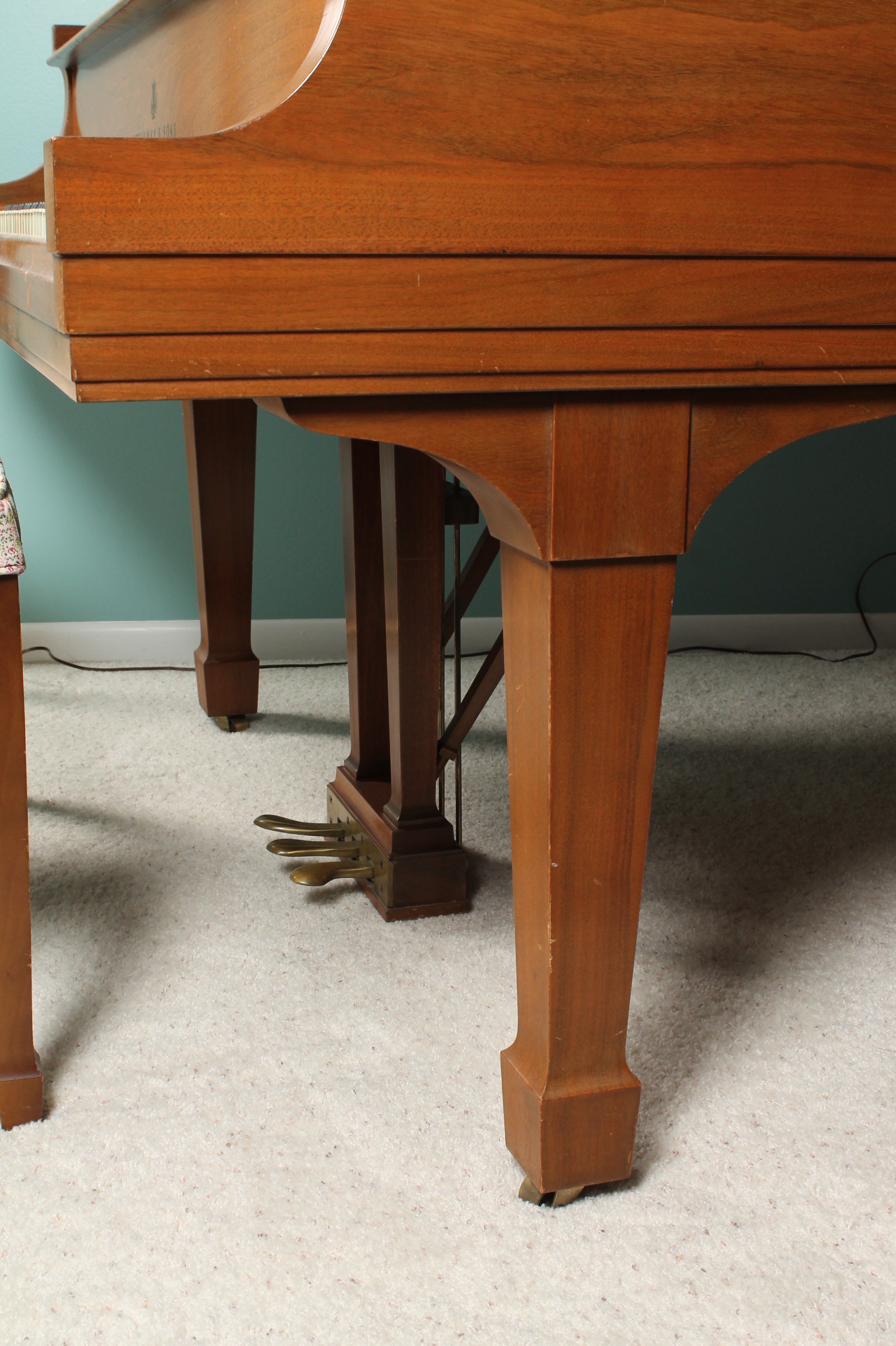 Vintage Steinway Walnut Baby Grand Piano