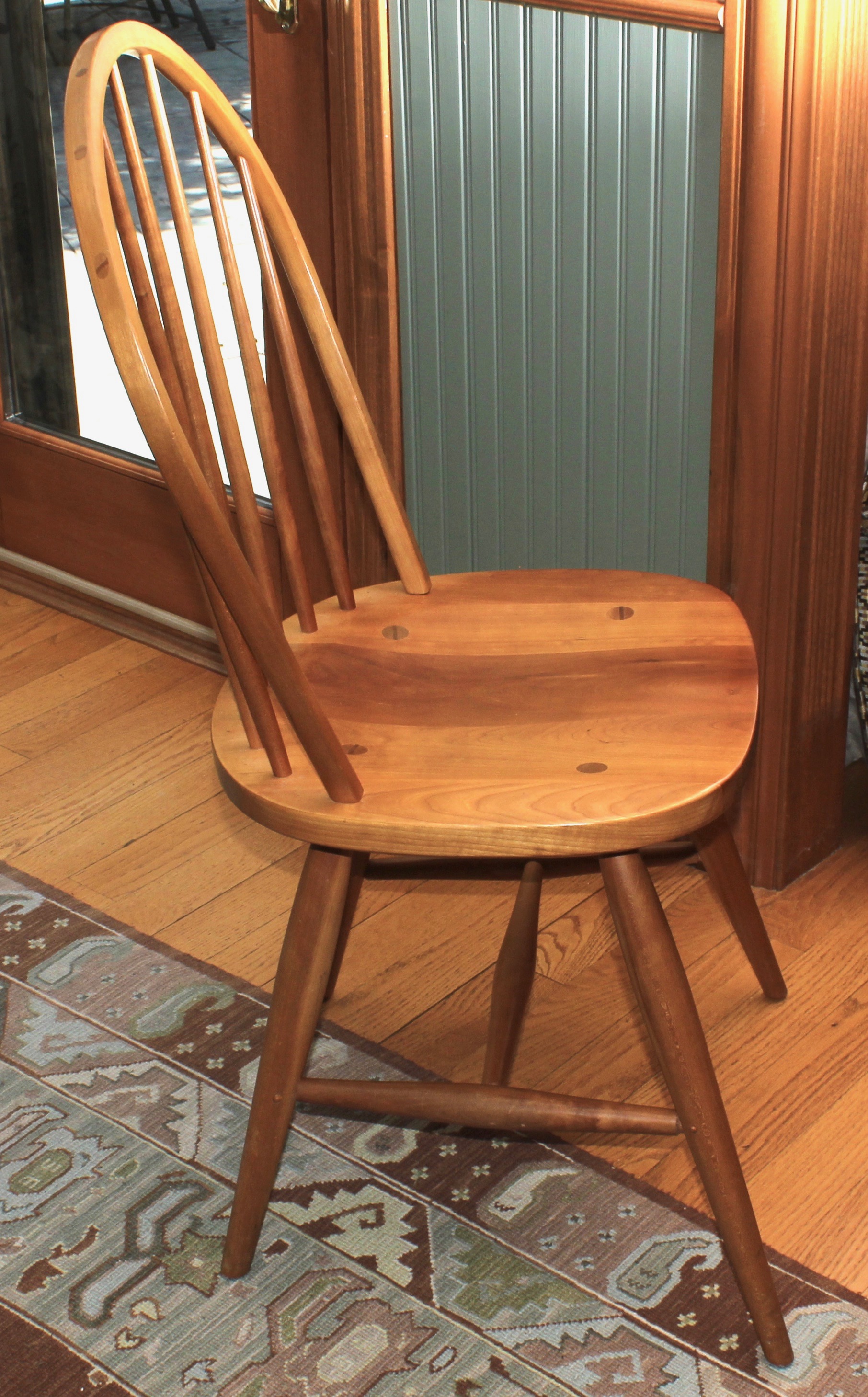 Stickley Round Dining Table with Six Windsor Chairs