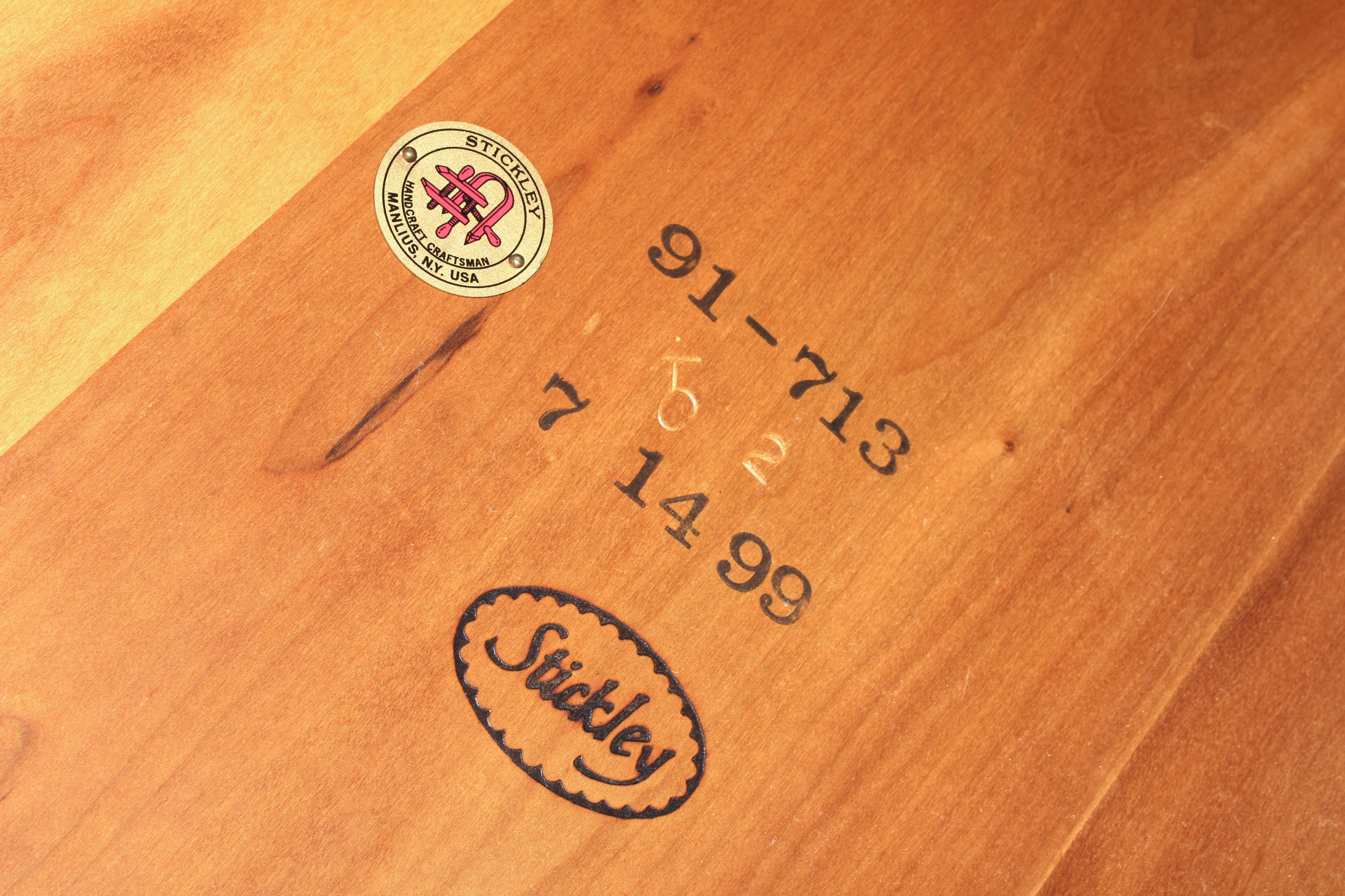 Stickley Round Dining Table with Six Windsor Chairs