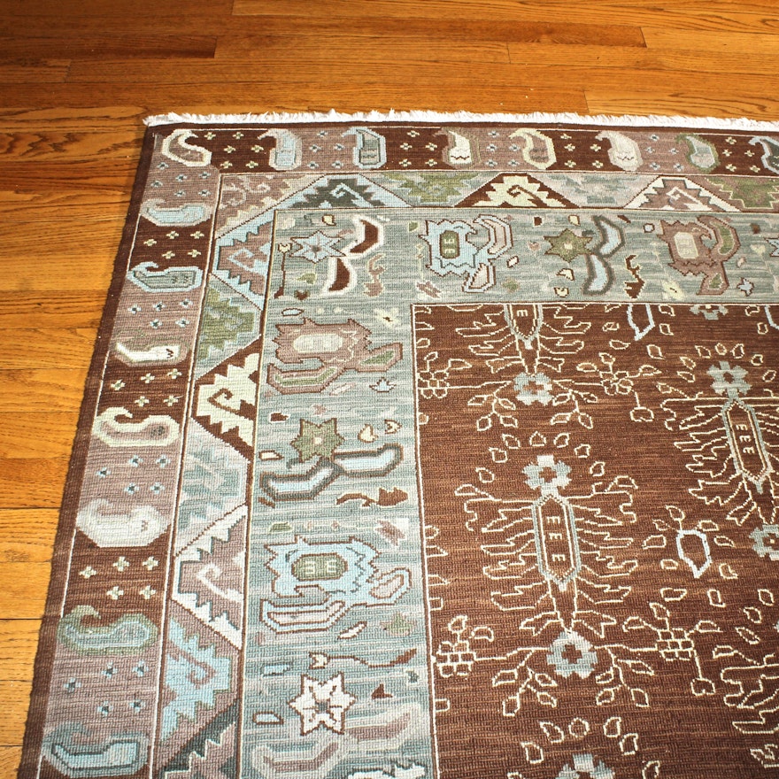 Hand-Knotted Indian Jaipur Wool Area Rug