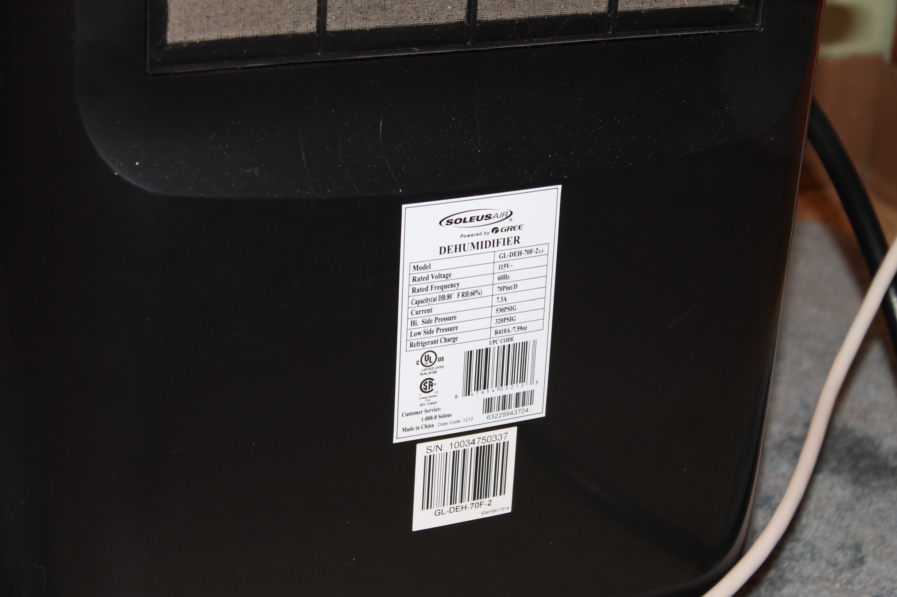 Solius Air Dehumidifier