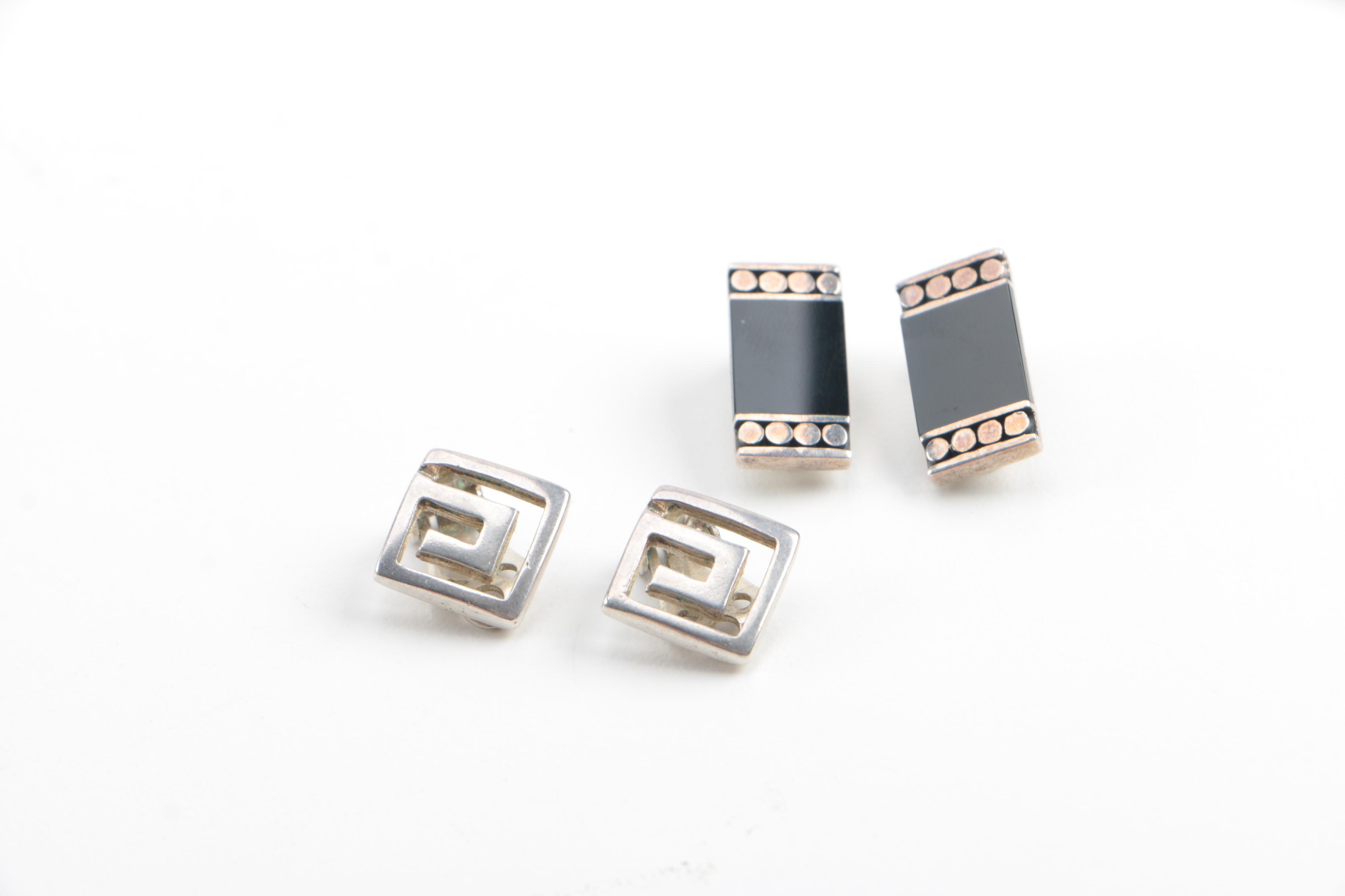 Sterling Silver  Coral, Onyx, and Resin Jewelry Including Stackable Rings