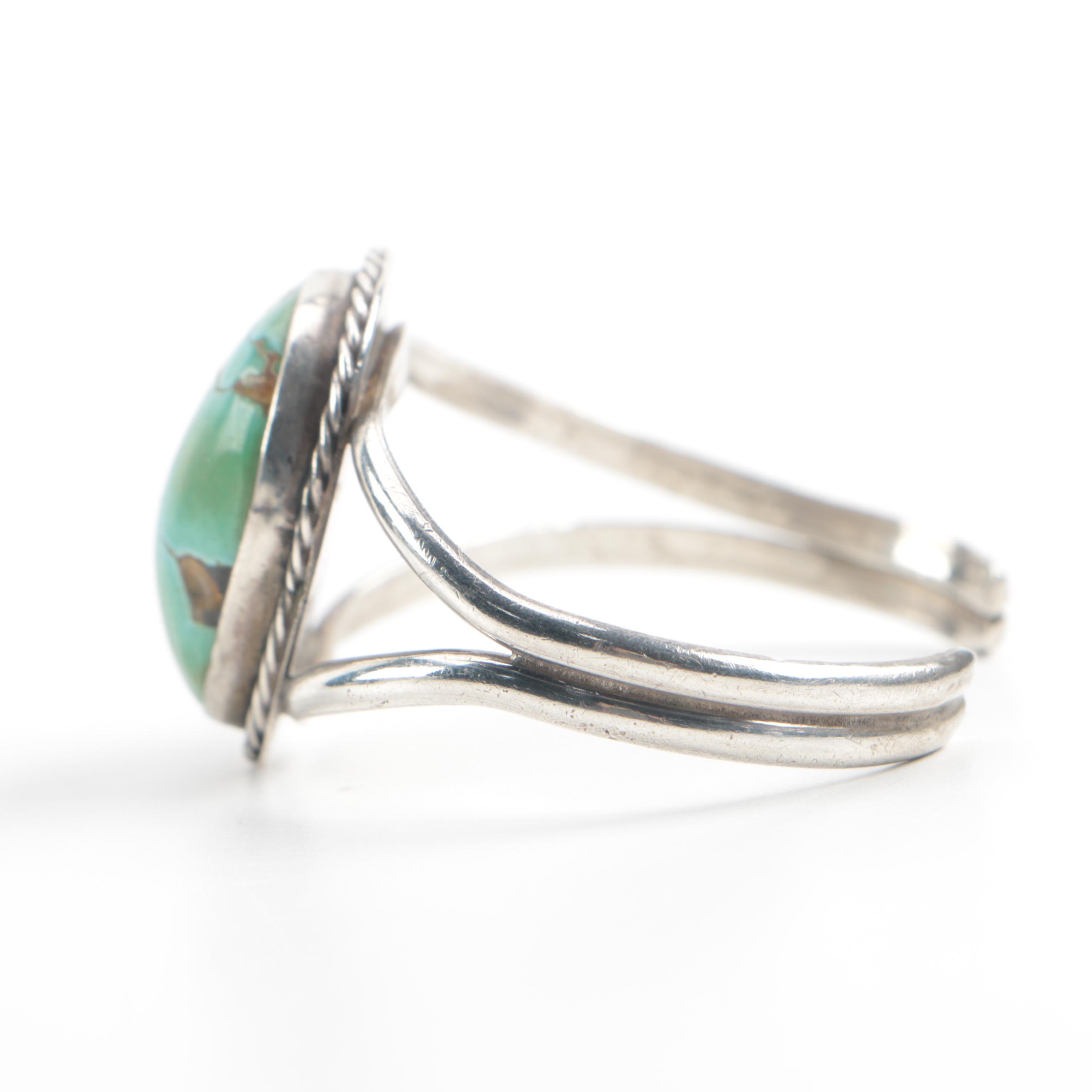 Southwest Style Sterling Silver Turquoise Cuff Bracelet