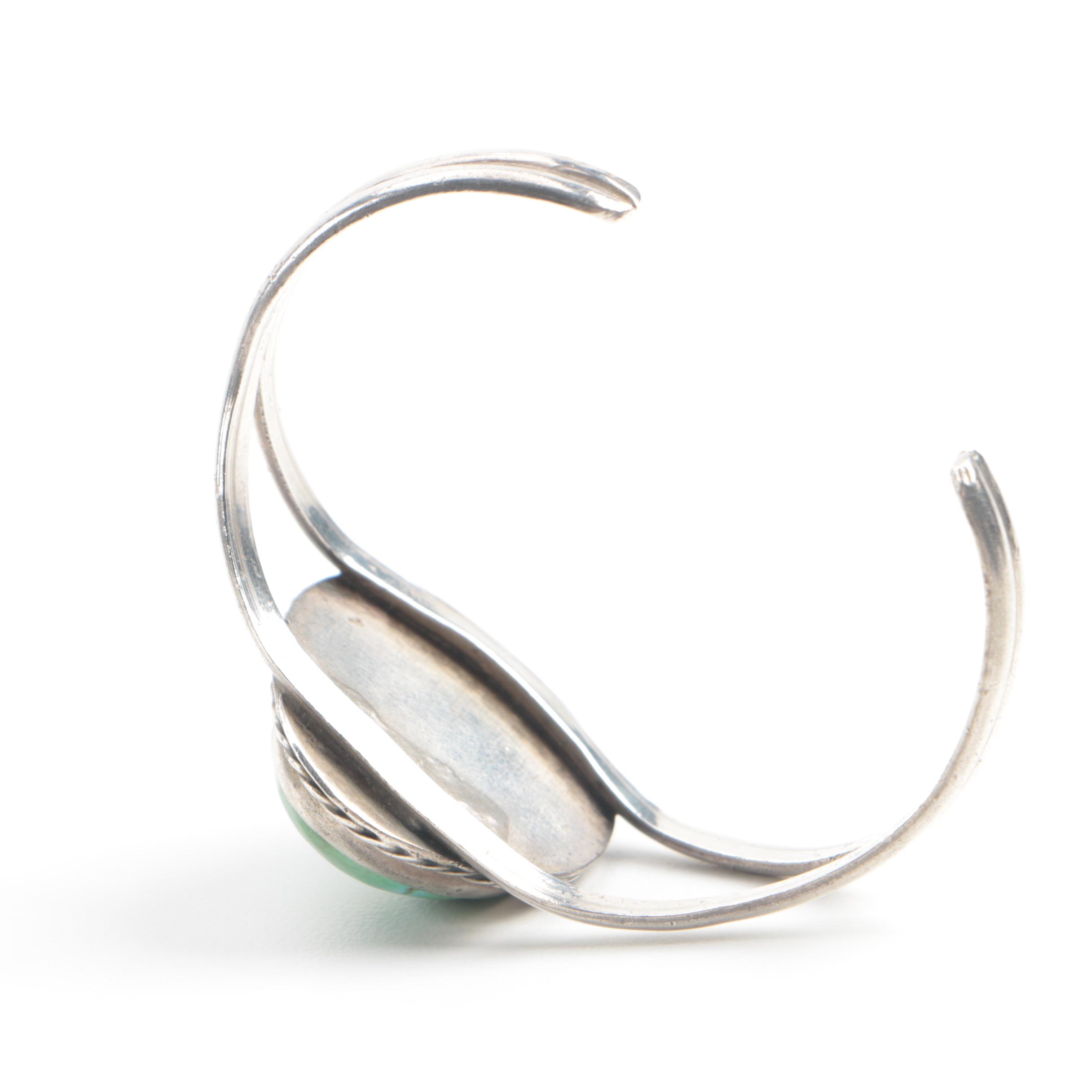 Southwest Style Sterling Silver Turquoise Cuff Bracelet