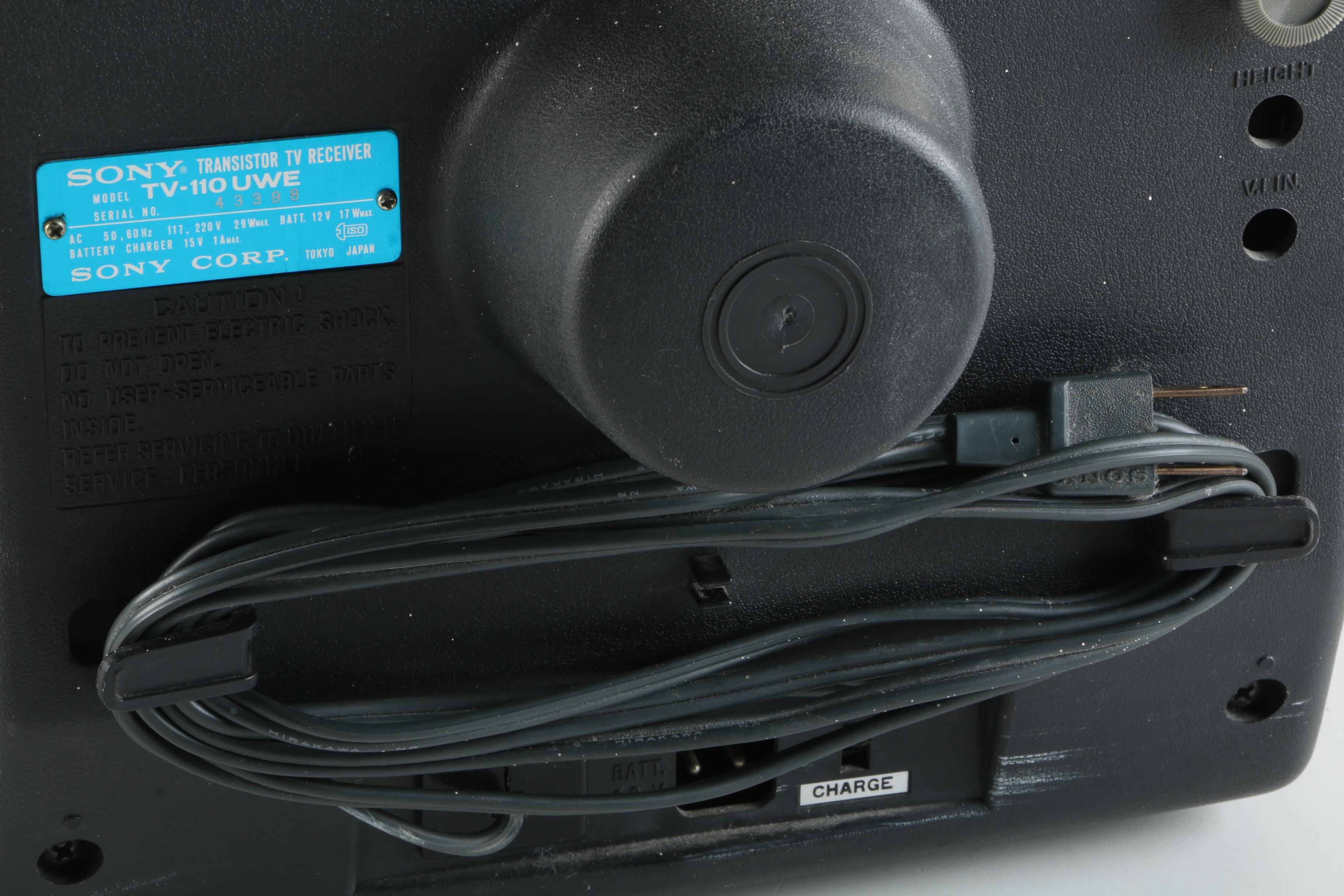 Sony TV-110UWE Portable Antenna Television with Owner's Manual