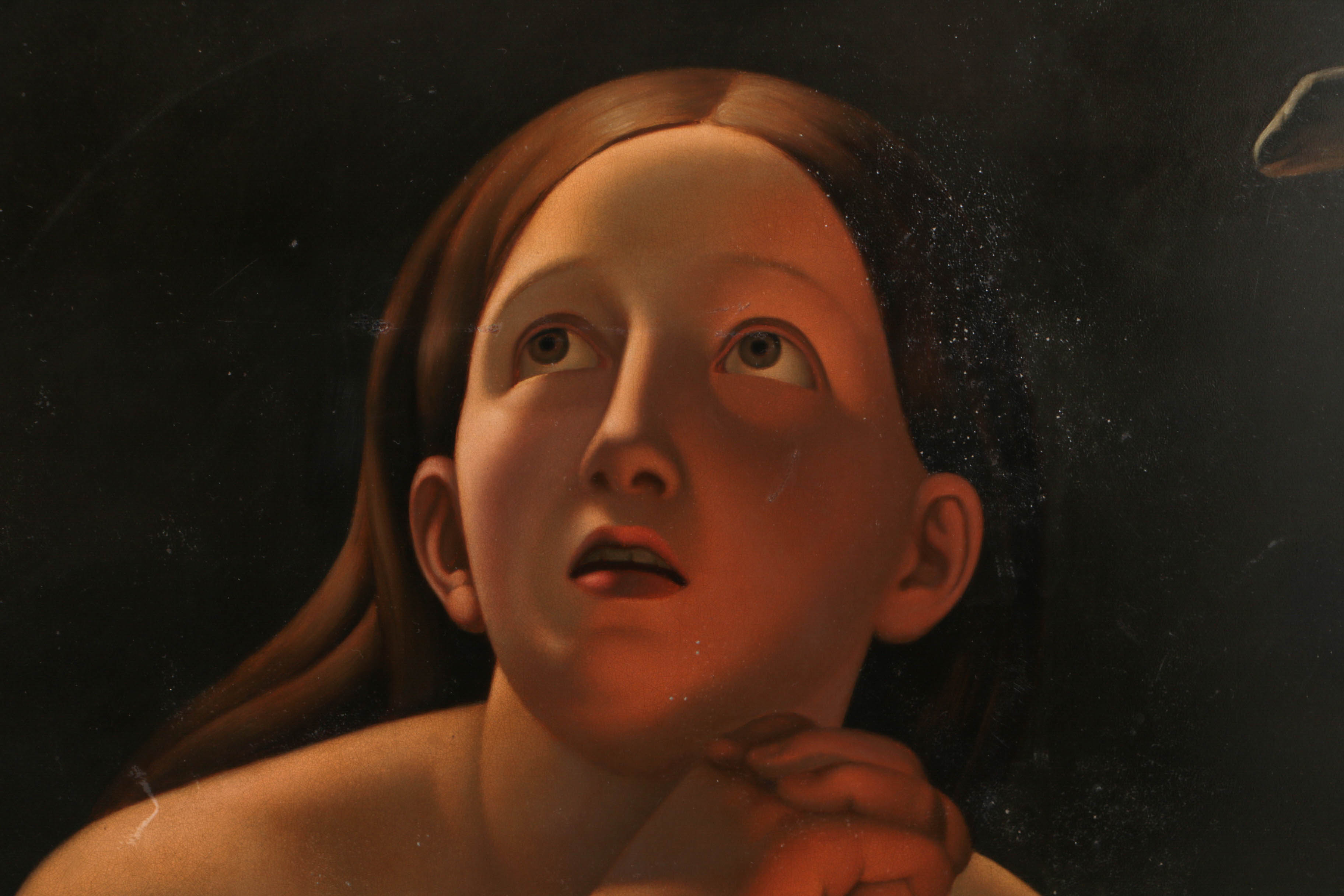 Antique Copy Oil Painting on Tin After Jan Tysiewicz's "The Penitent Magdalene"