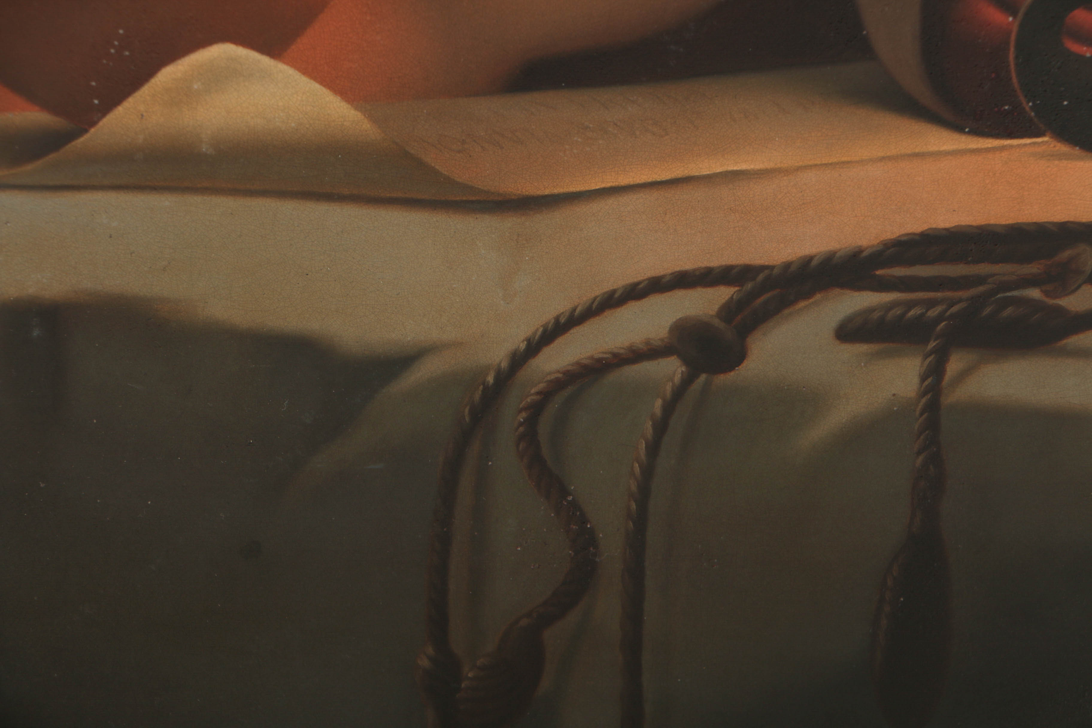 Antique Copy Oil Painting on Tin After Jan Tysiewicz's "The Penitent Magdalene"