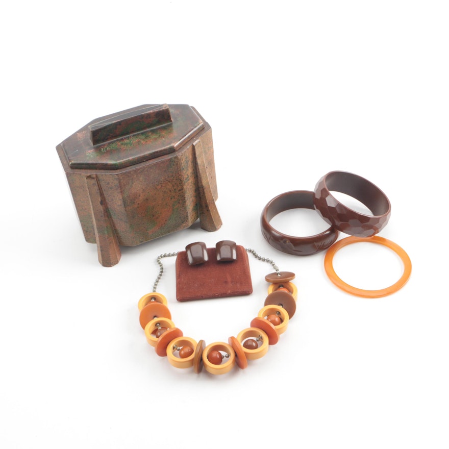 Bakelite Jewelry with Composite Jewelry Box