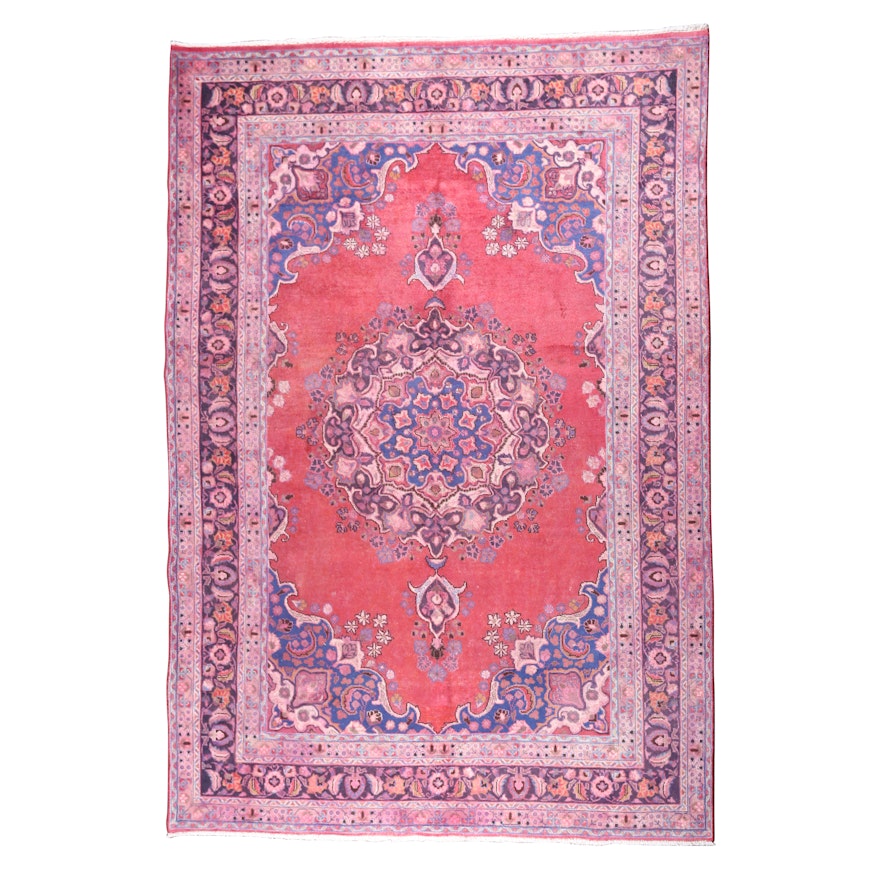 Hand-Knotted Persian Tabriz Wool Rug
