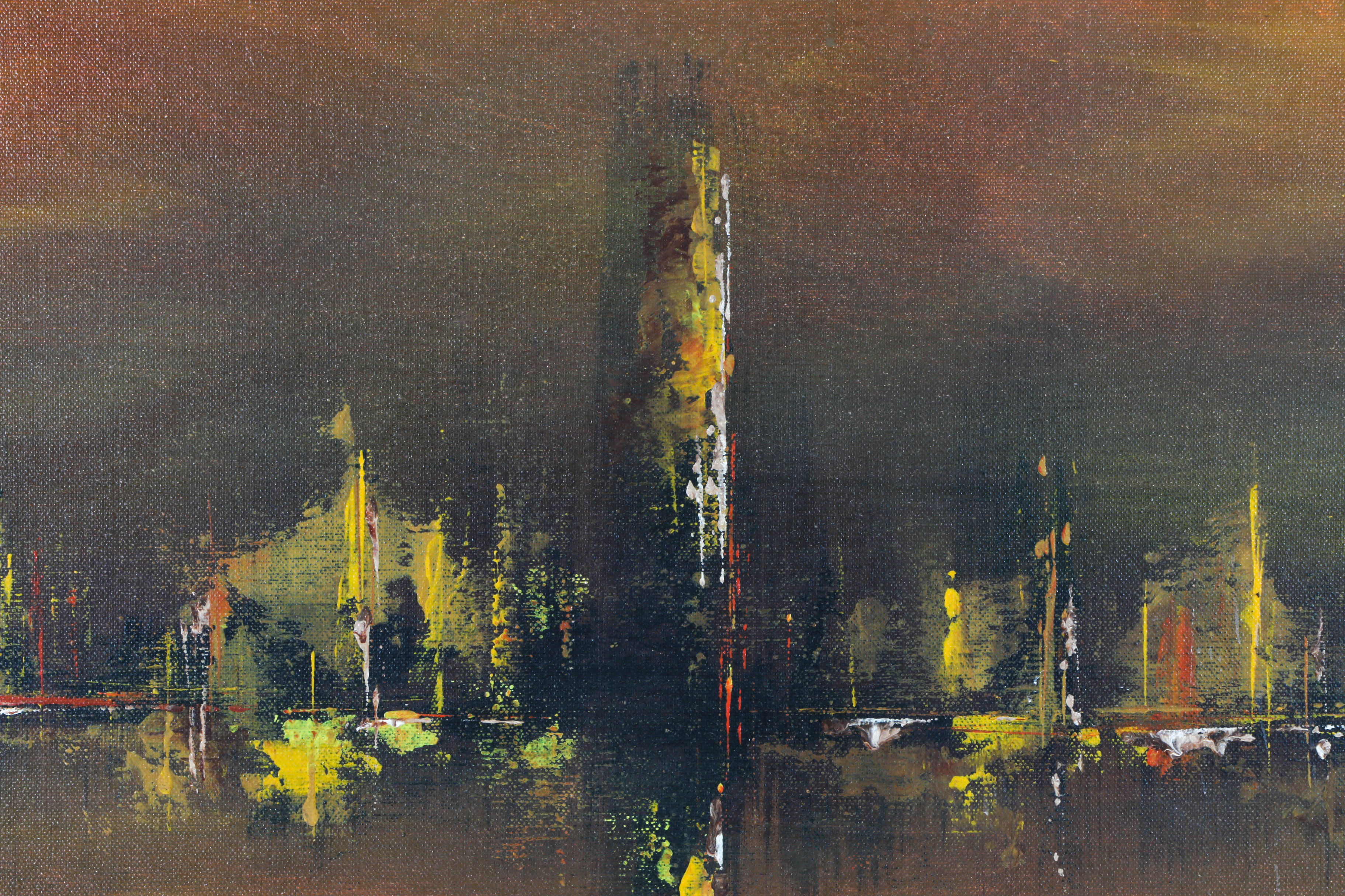 R. Styles Original Mid-Century Oil Painting on Canvas