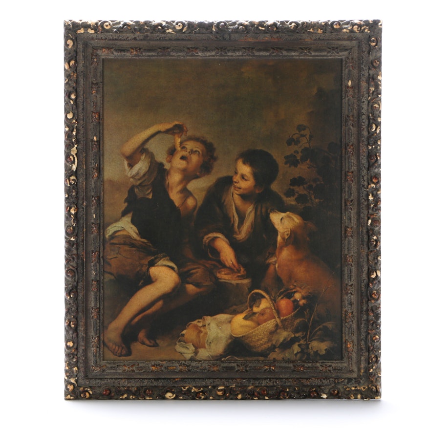 Offset Lithograph Print after Bartolome Esteban Murillo "The Pie Eaters"