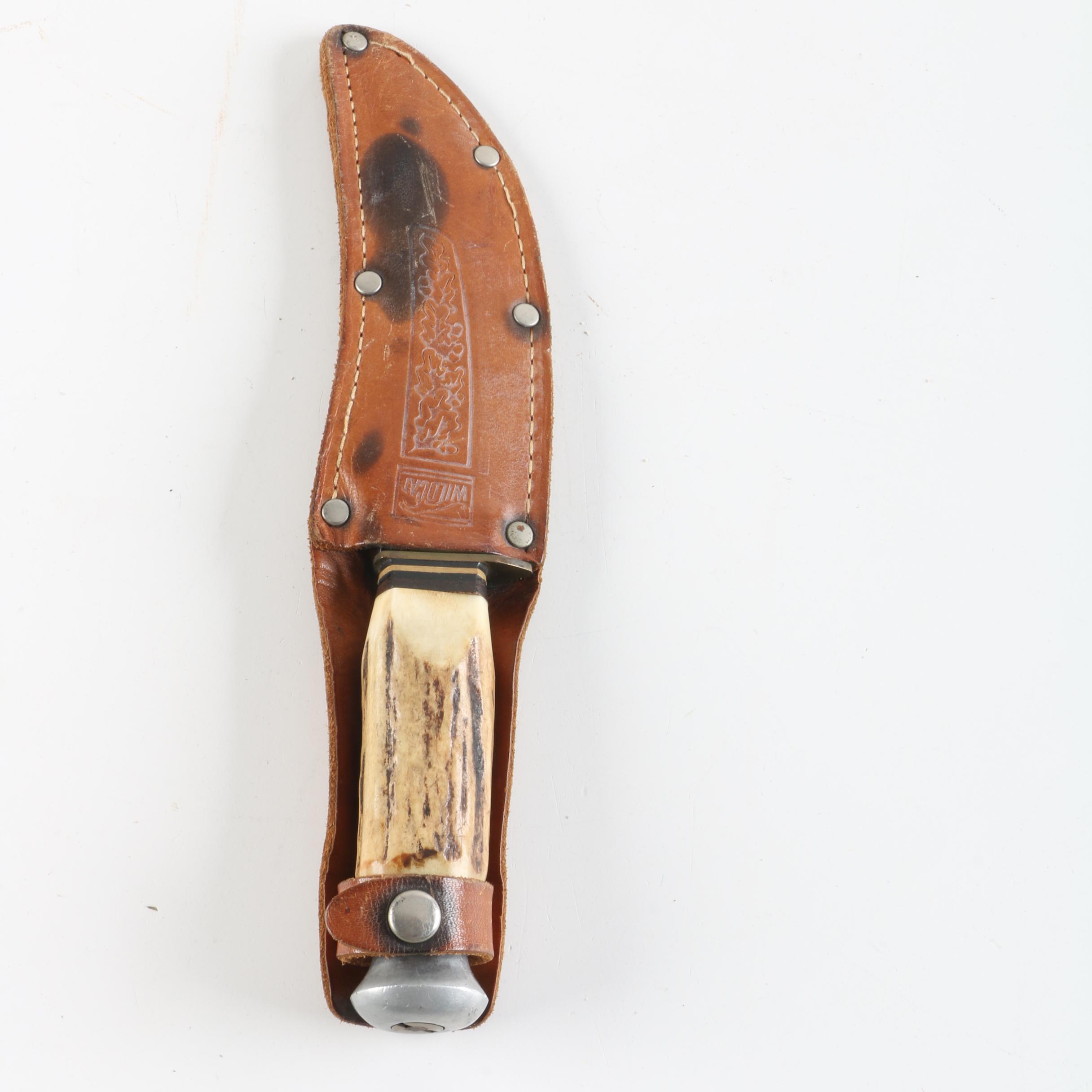 Wildcat and Monarch Antler Handled Hunting Knives