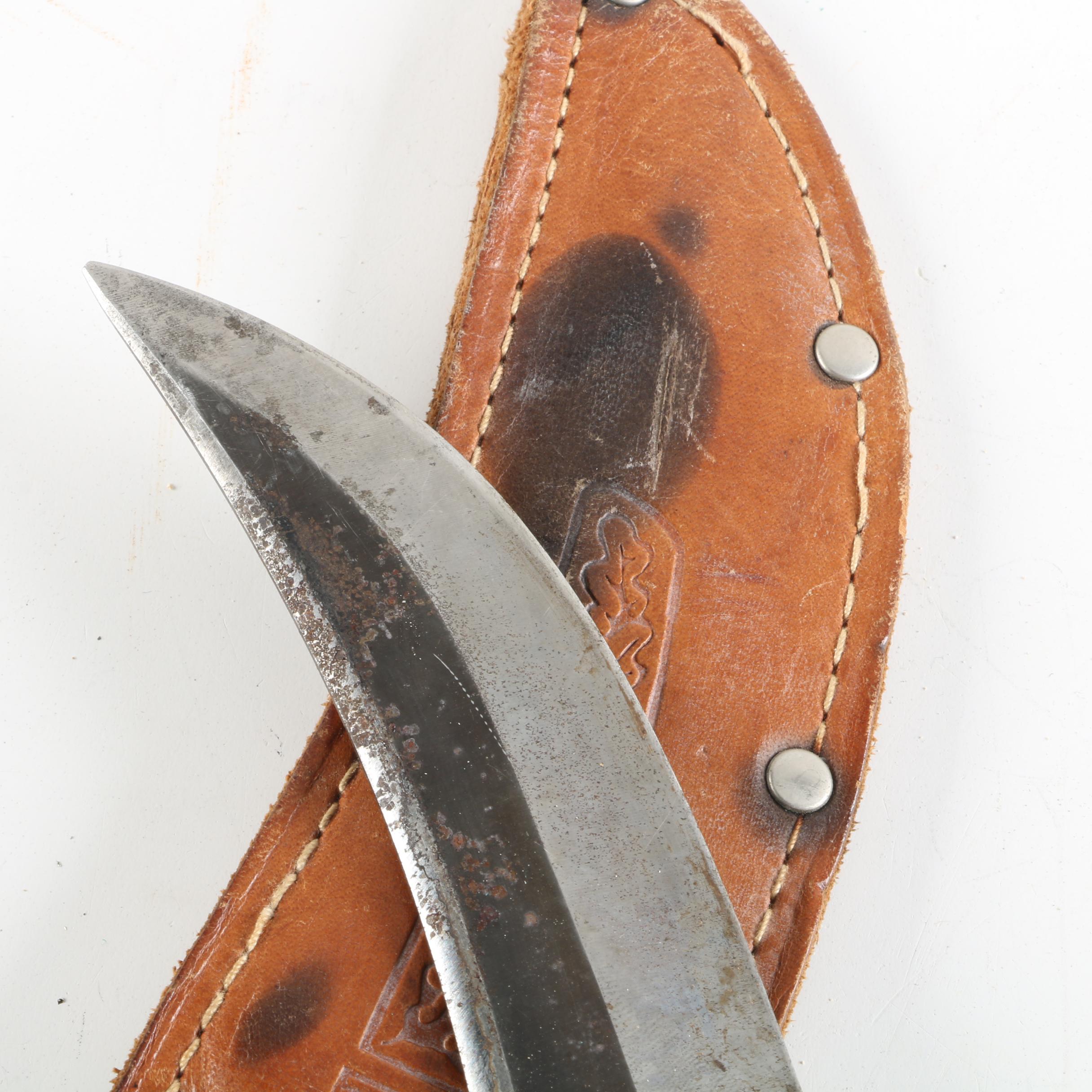 Wildcat and Monarch Antler Handled Hunting Knives