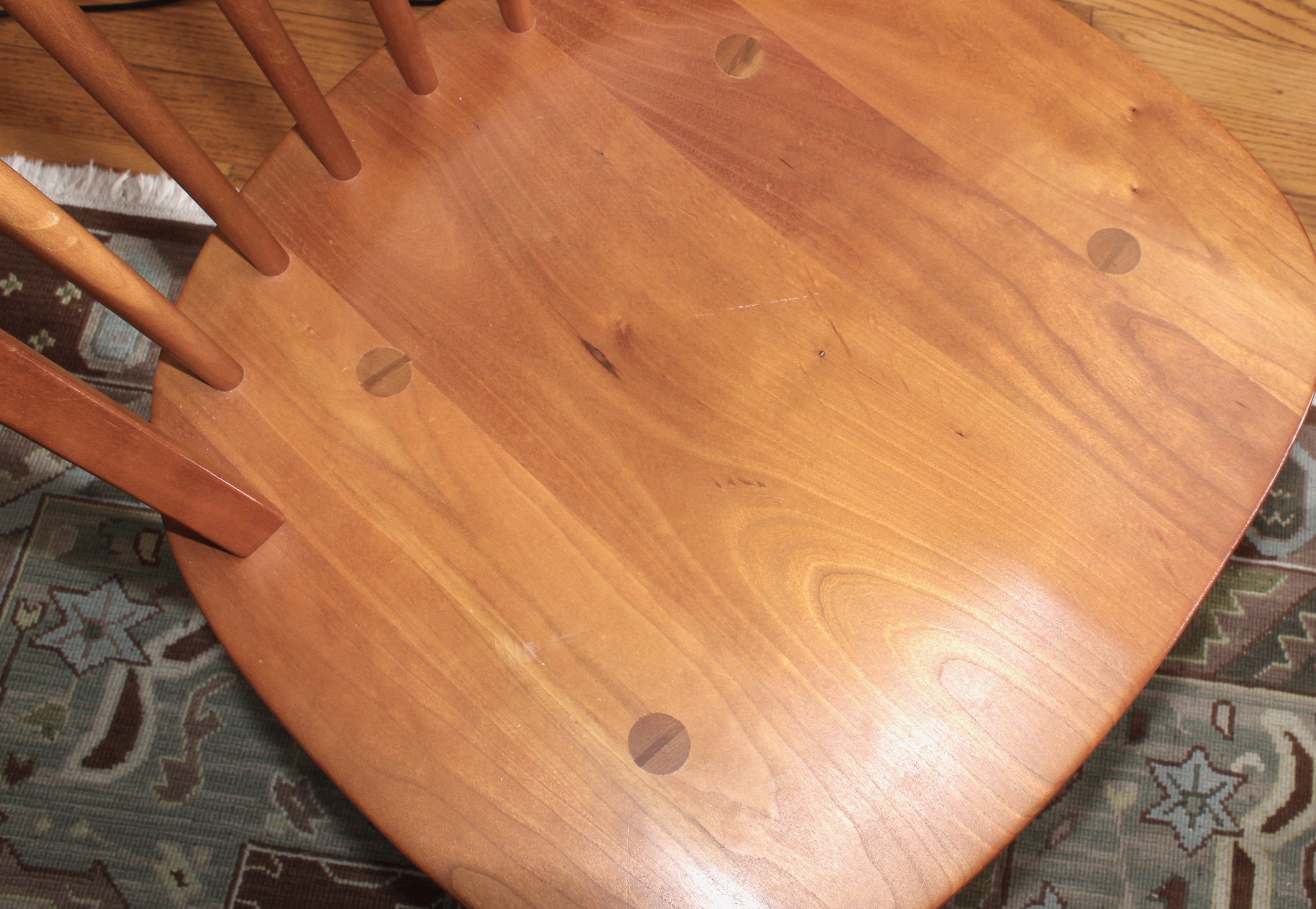 Stickley Round Dining Table with Six Windsor Chairs