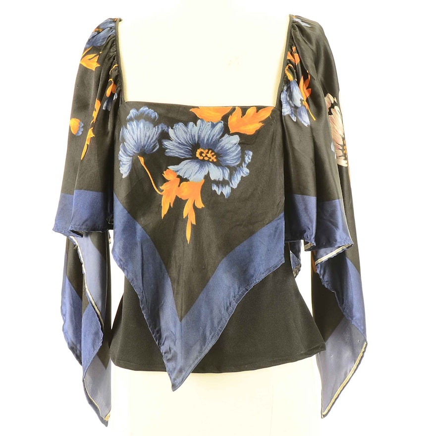 1970s Vintage Handkerchief Blouse