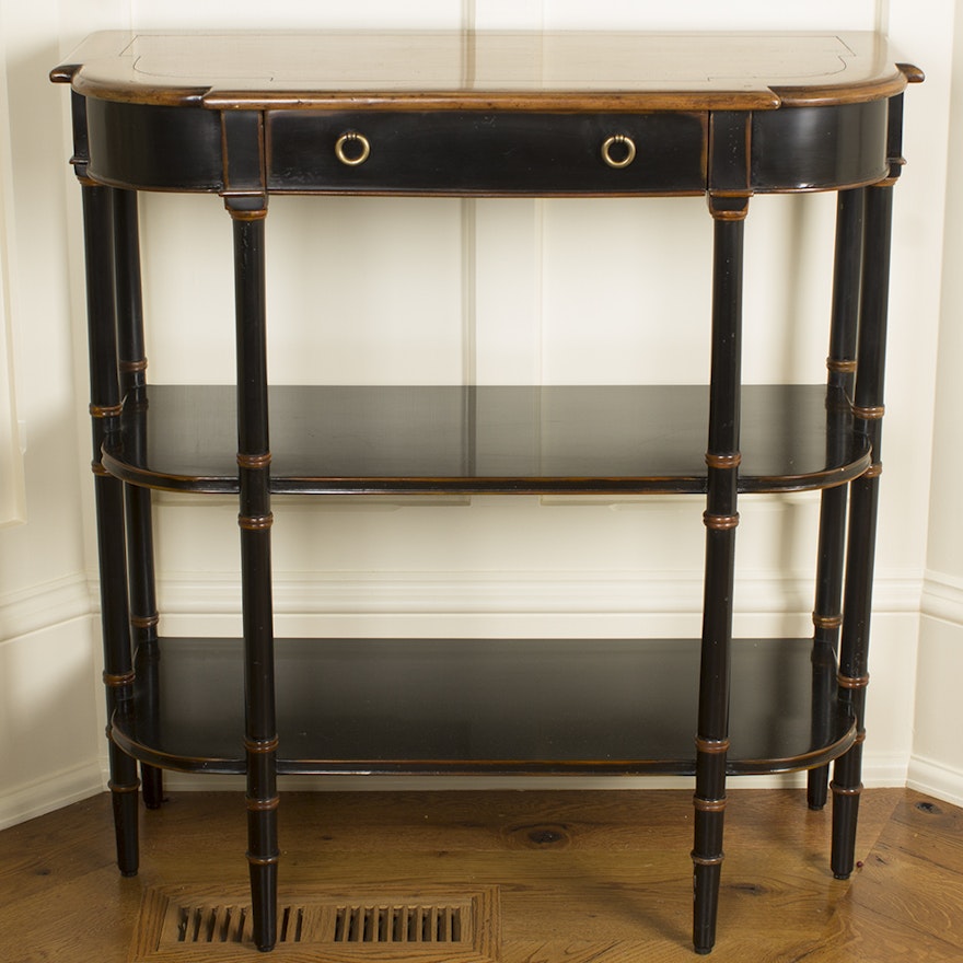 Vintage Regency Style Demilune Console Table by Theodore Alexander