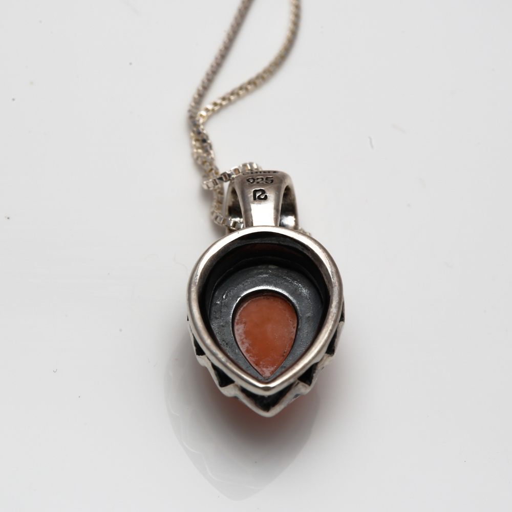 Sterling Silver Coral and Synthetic Pink Sapphire Jewelry