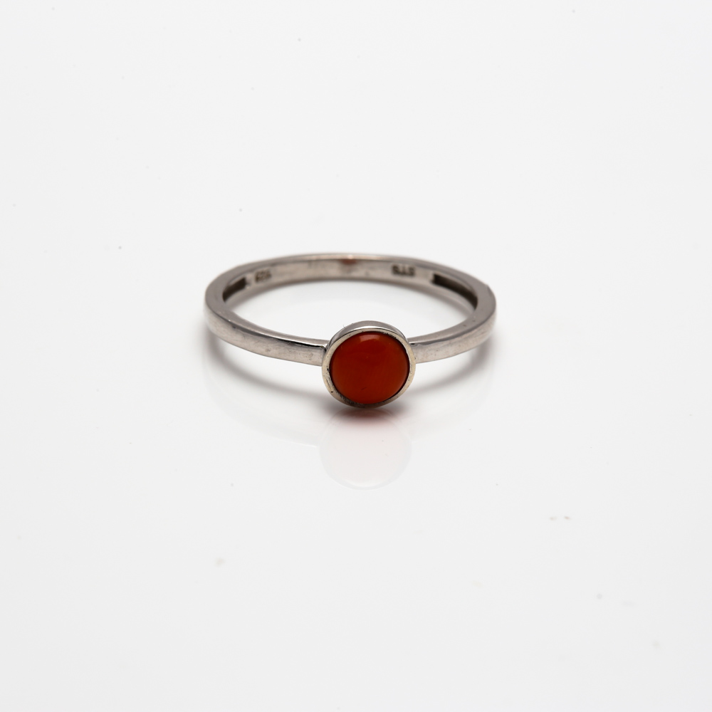 Sterling Silver Coral, Howlite, and Lapis Lazuli Rings