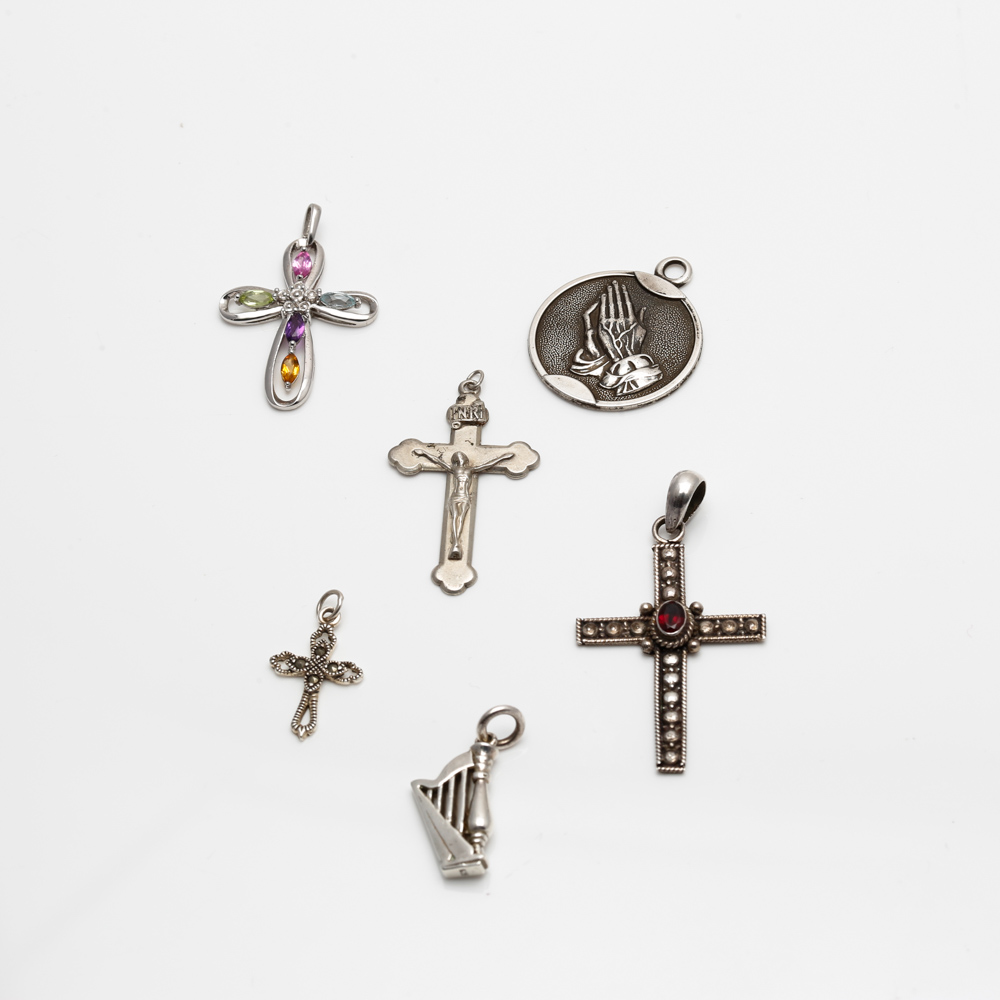 Sterling Silver Pendants with Gemstone Accents