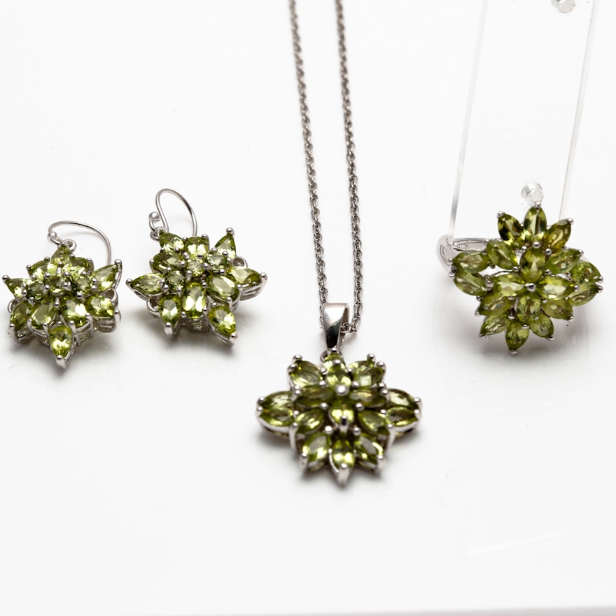 Sterling Silver Peridot Jewelry Including Stauer