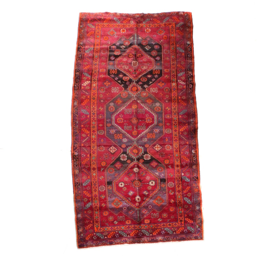 Vintage Hand-Knotted Persian Karaja Heriz Area Rug