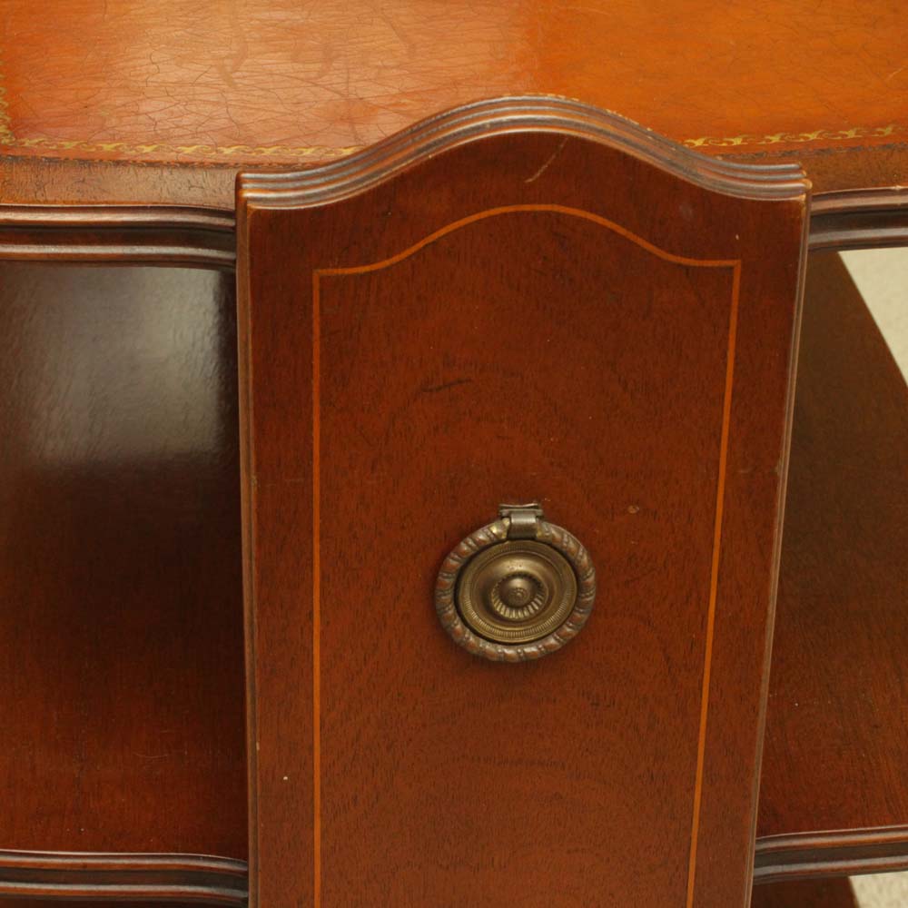 Heritage Henredon Mahogany Leather Top Side Table
