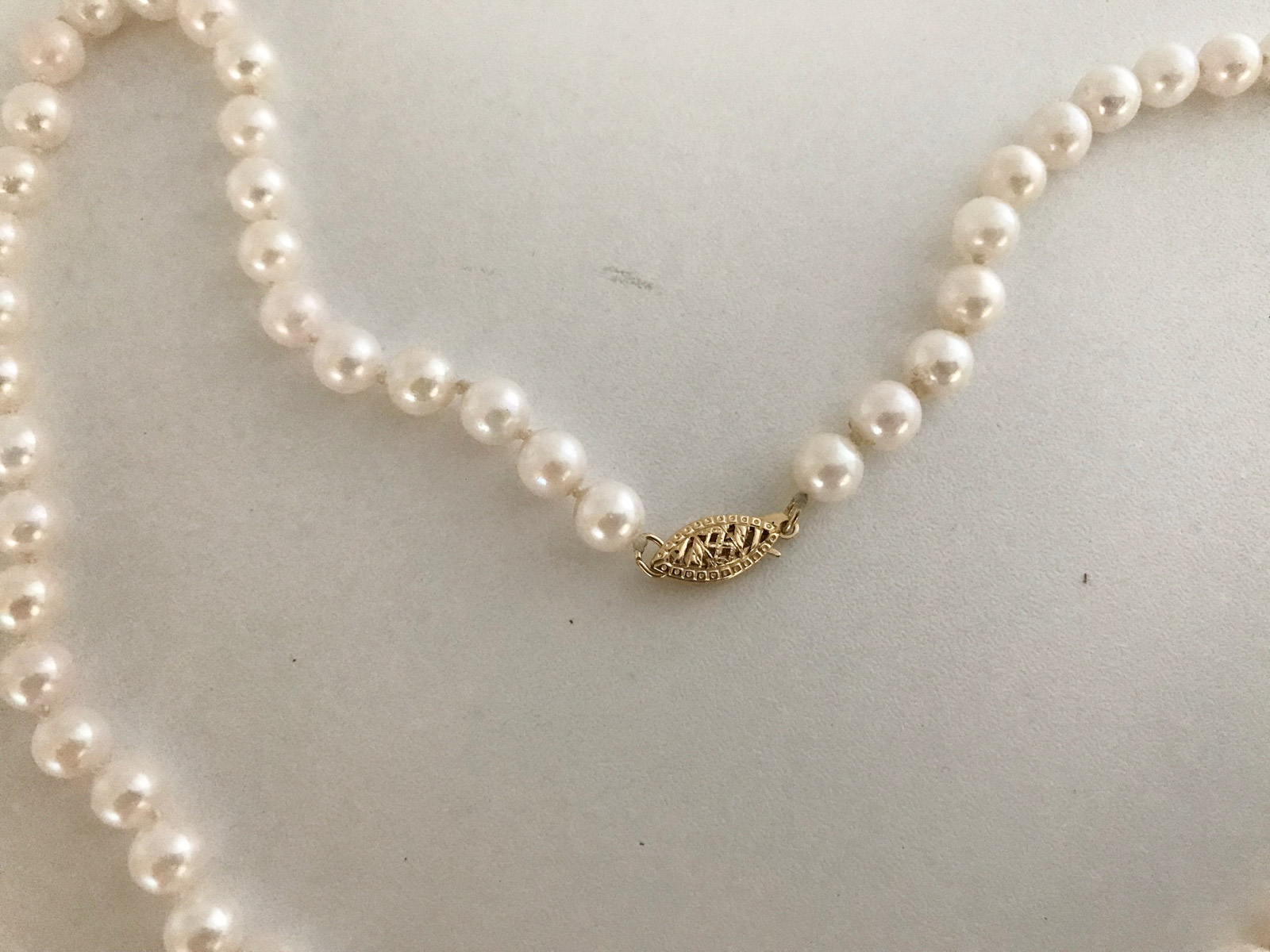 14K Yellow Gold Cultured Pearl Necklace