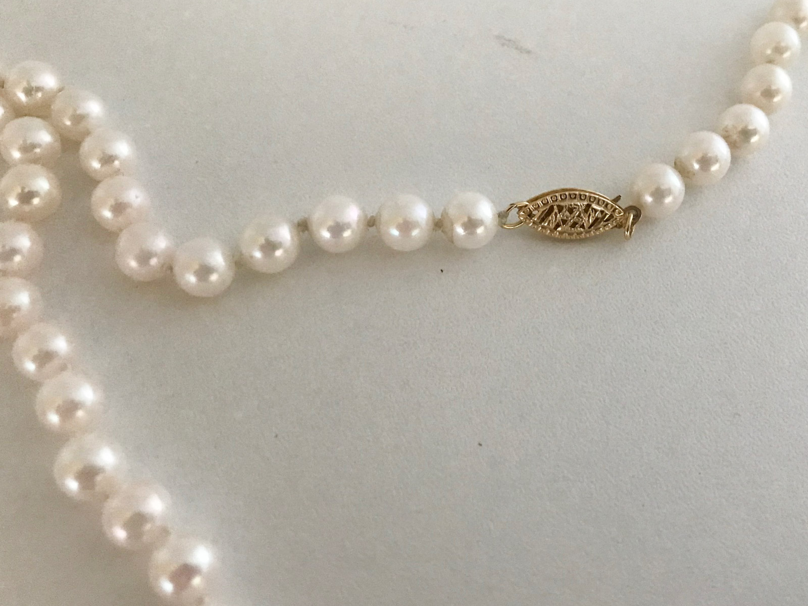 14K Yellow Gold Cultured Pearl Necklace