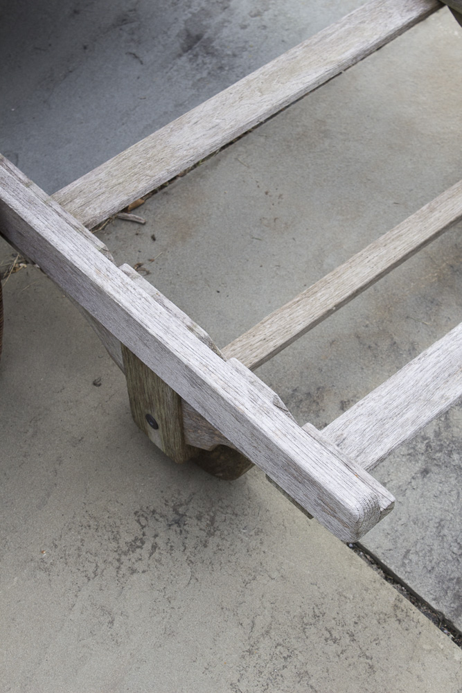 Smith & Hawken Wooden Pool Lounge Chairs with Cushions with Resin Side Table