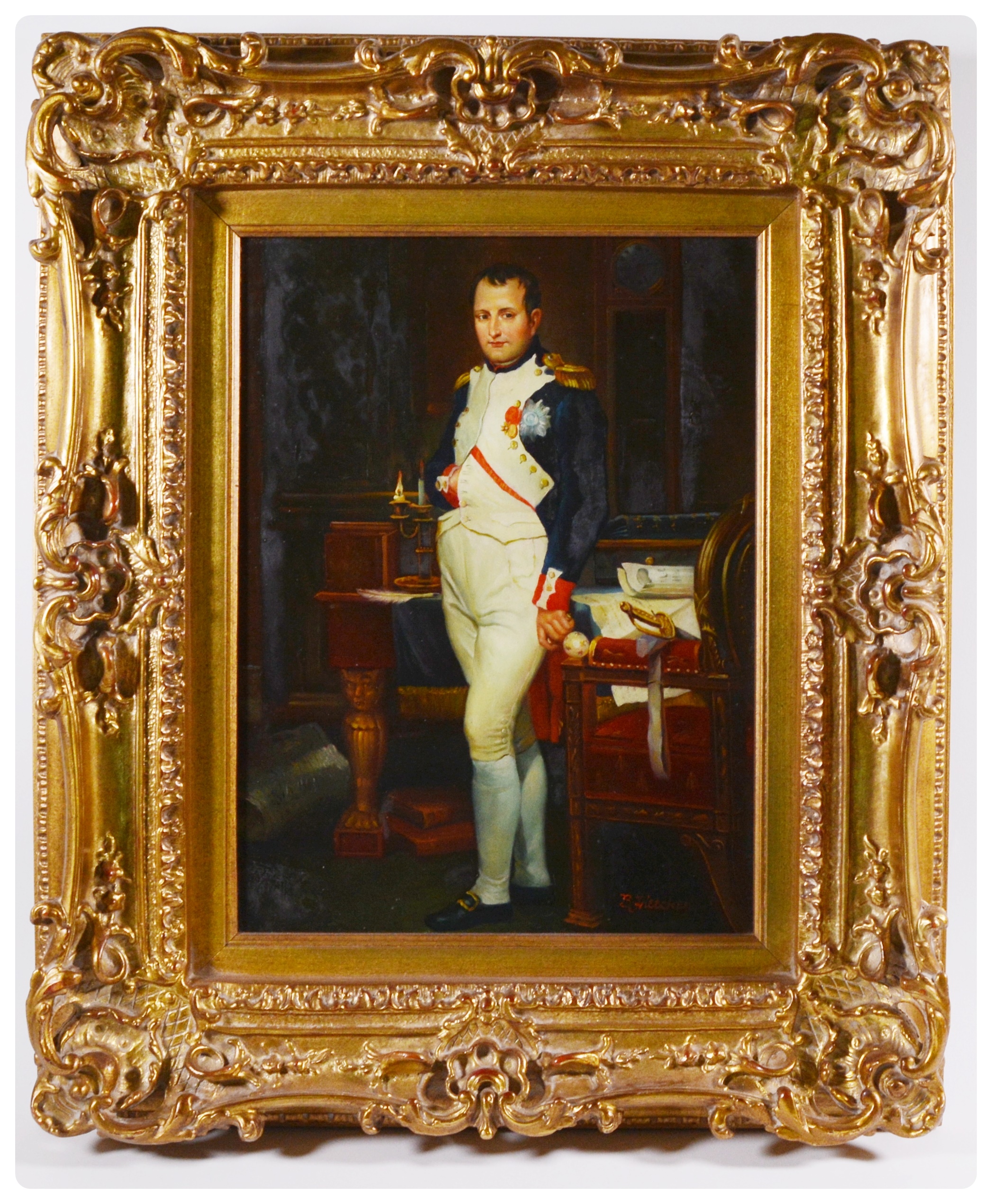 Reproduction Painting of Napoleon After Jacques-Louis David by B. Fletcher