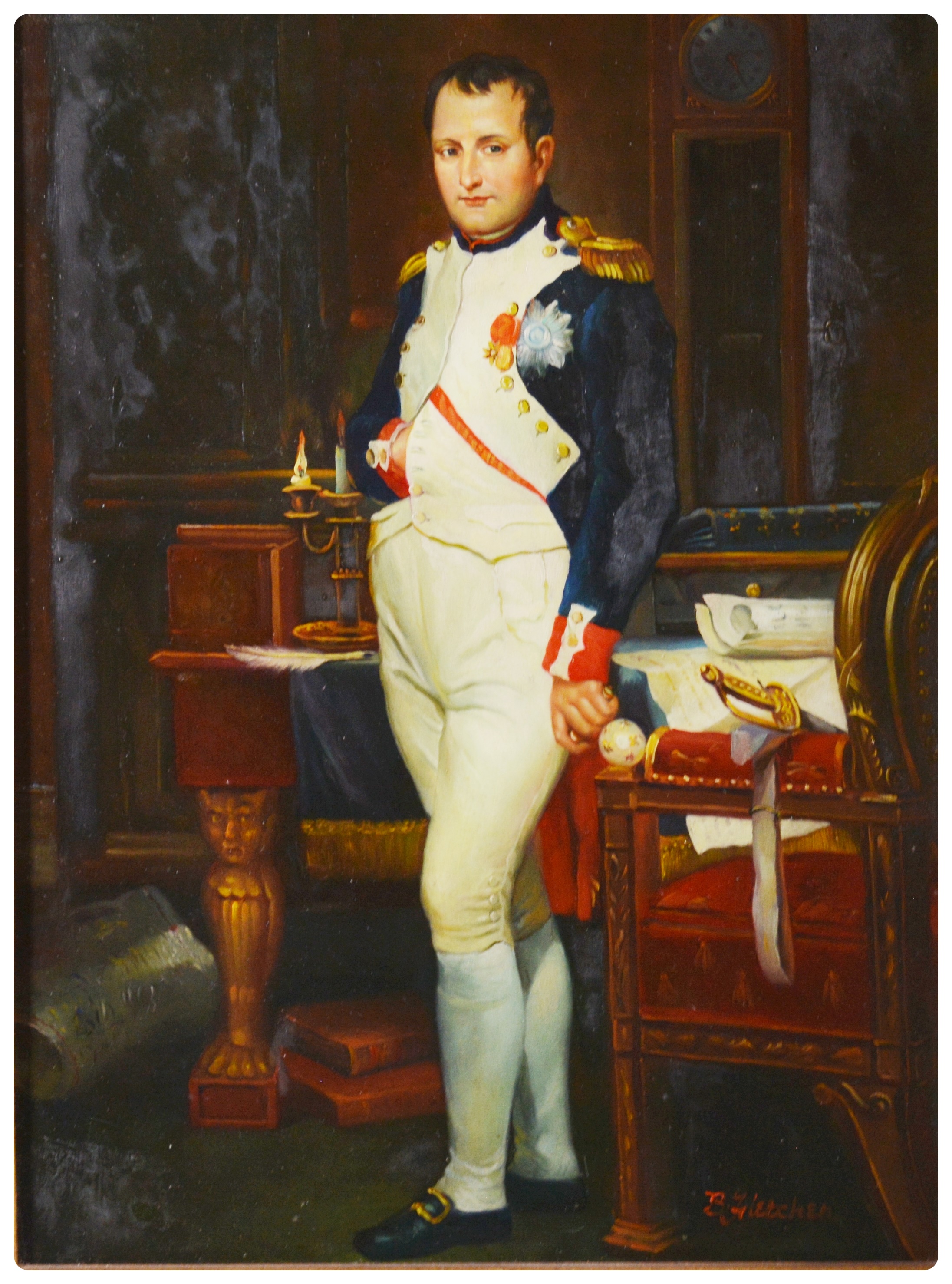 Reproduction Painting of Napoleon After Jacques-Louis David by B. Fletcher
