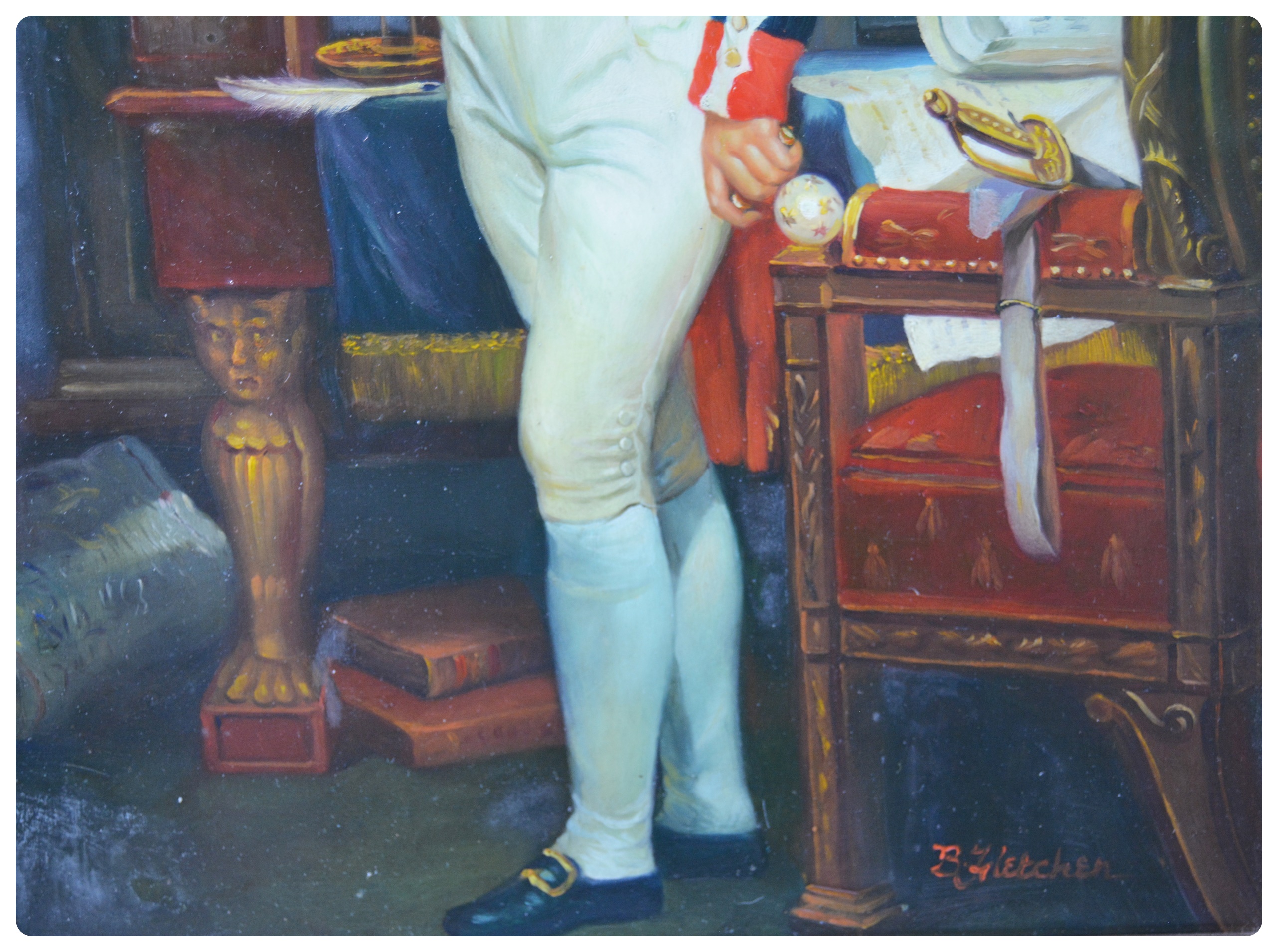 Reproduction Painting of Napoleon After Jacques-Louis David by B. Fletcher