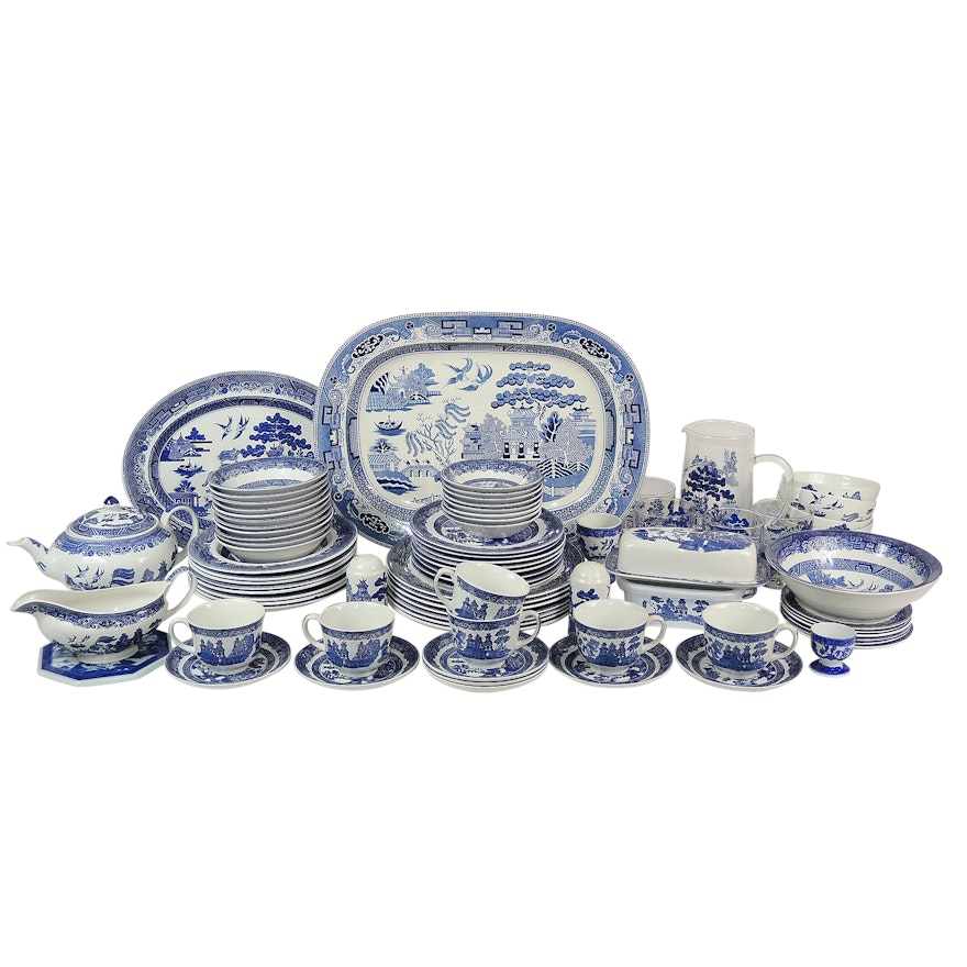 Johnson Brothers "Willow Blue" Dinnerware with Williams Sonoma China