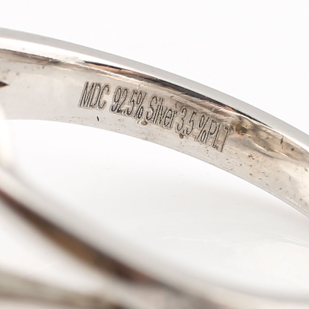 Sterling Silver Diamond Cluster Flower Ring