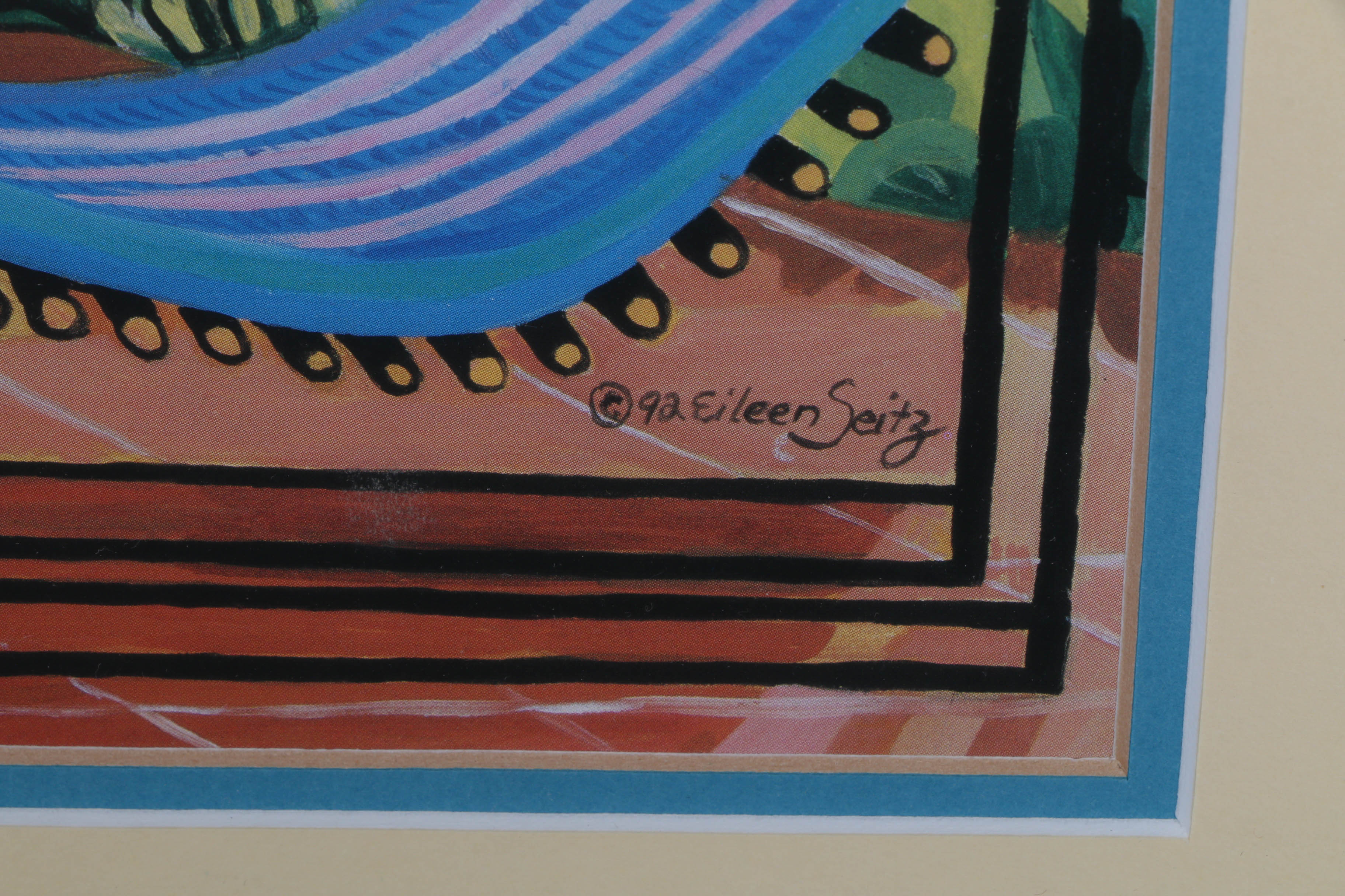 Offset Lithograph Print after Eileen Seitz of Tropical Scene