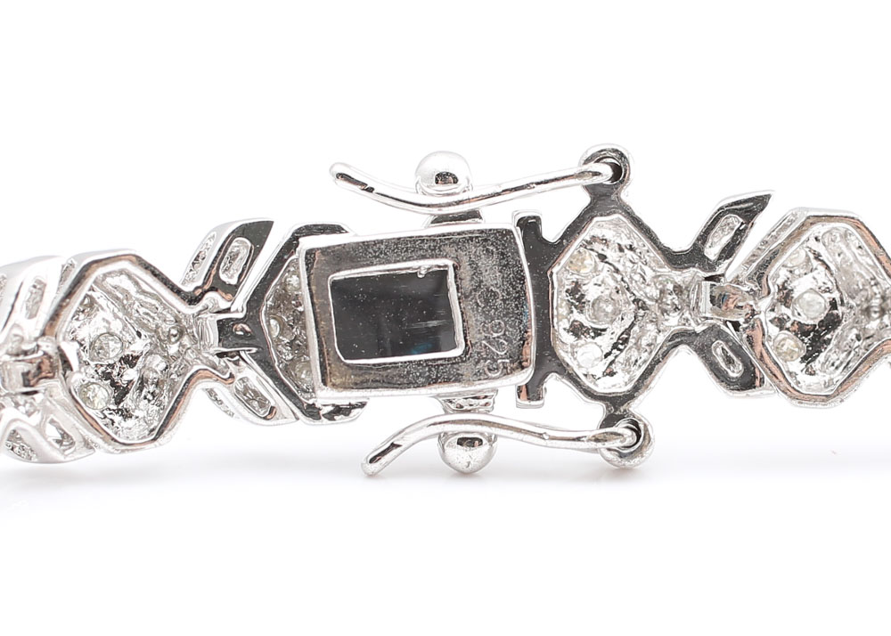 Sterling Silver "XO" Diamond Bracelet