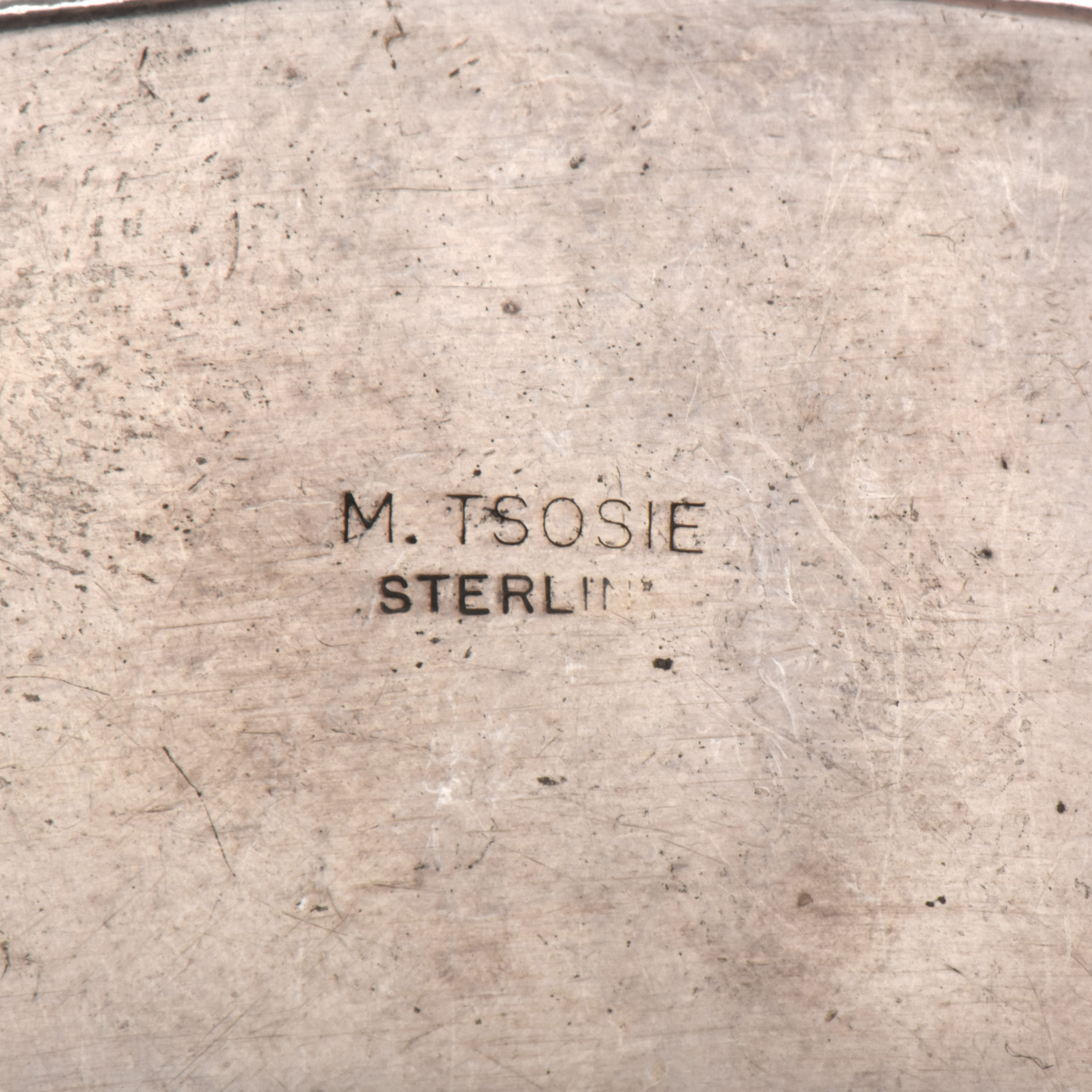 Navajo Diné M. Tsosie Sterling Silver Turquoise and Black Bear Claw Bracelet