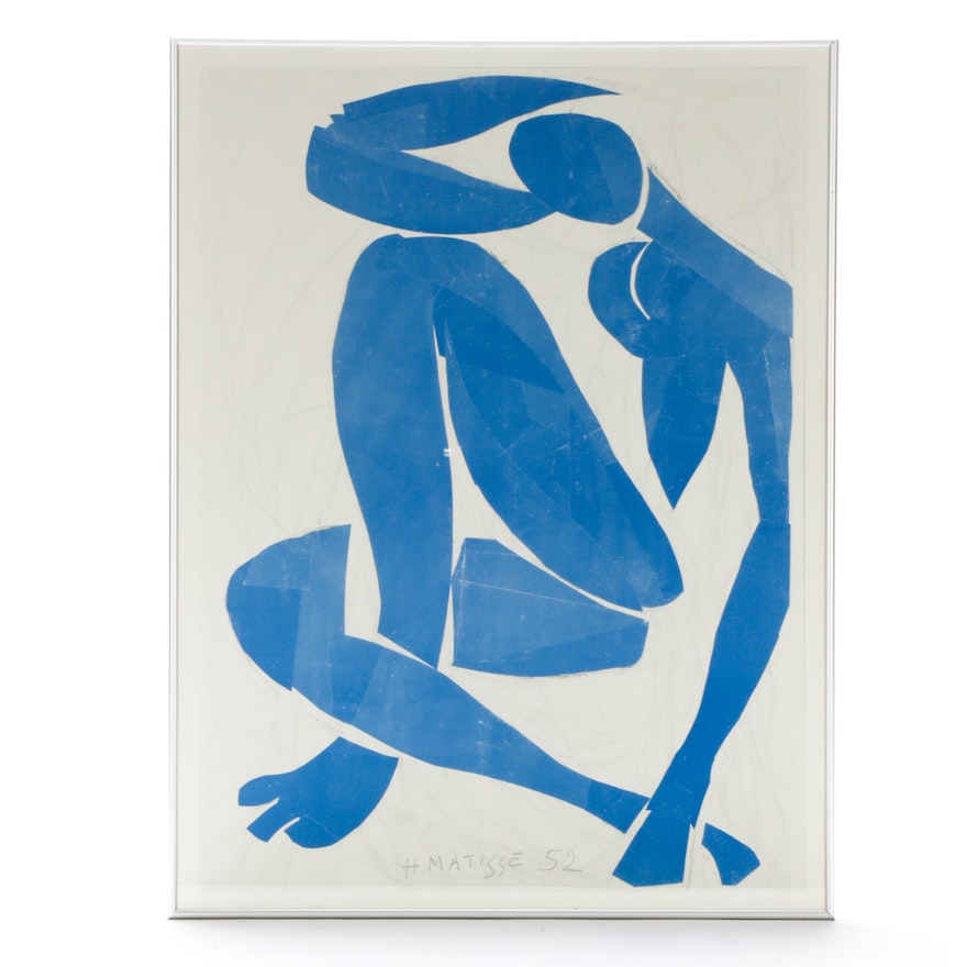 Offset Lithographic Reproduction after Henri Matisse 1952 "Blue Nude IV"