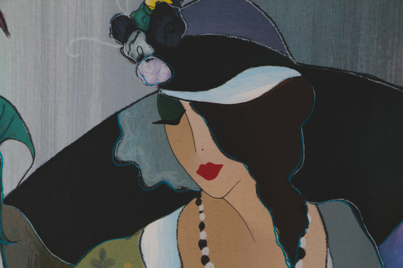 Itzchak Tarkay 2006 Signed Limited Edition Serigraph "Lady in Gray"