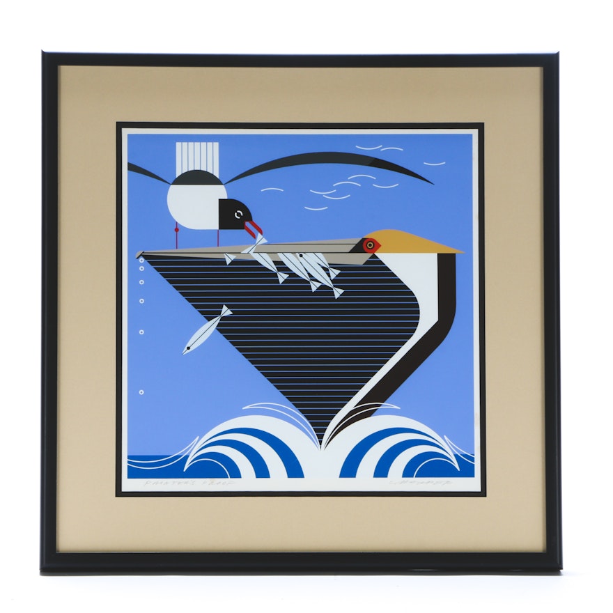 Charley Harper Limited Edition 1983 Serigraph "Pelican Pantry"