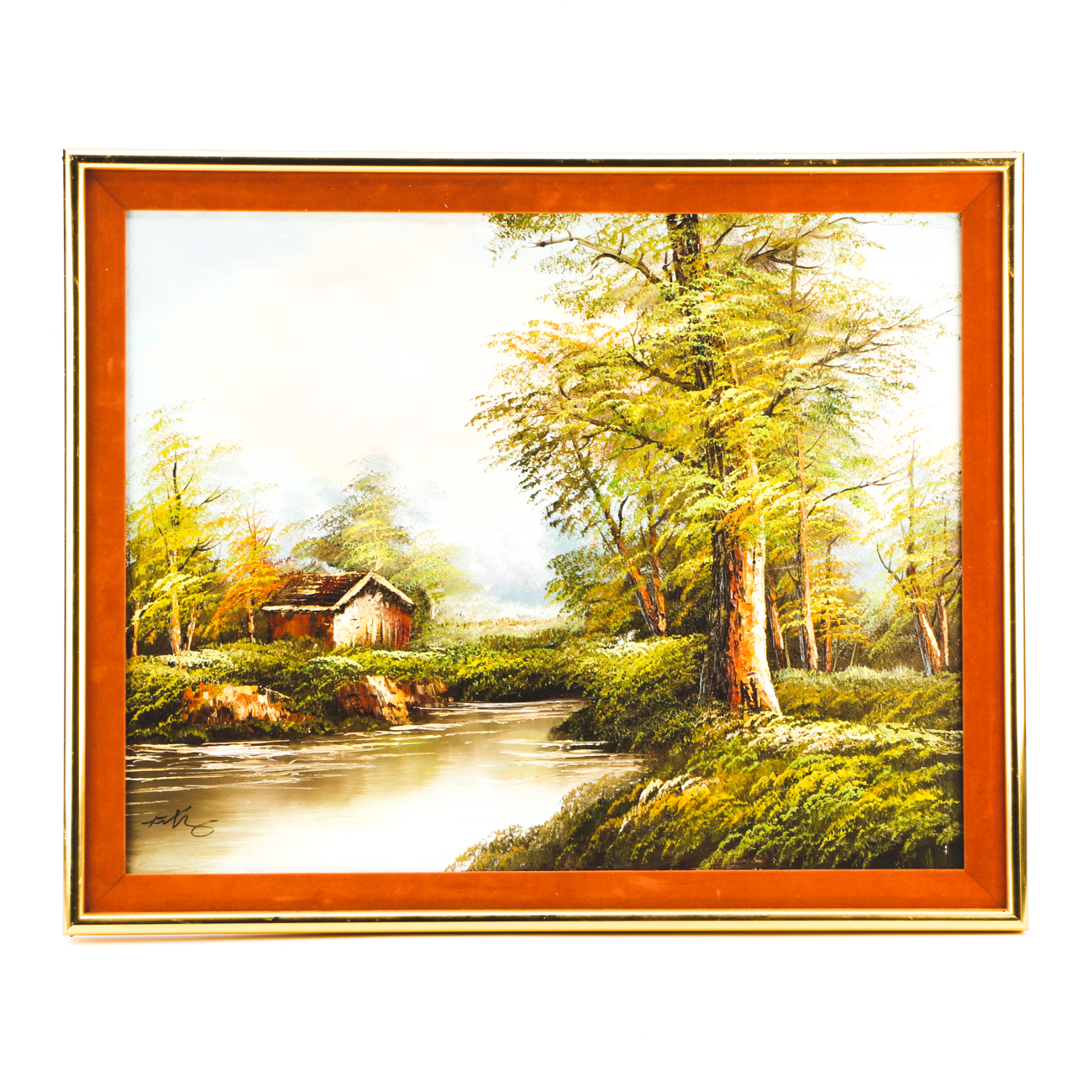 Signed Mid-Century Oil Landscape on Canvas