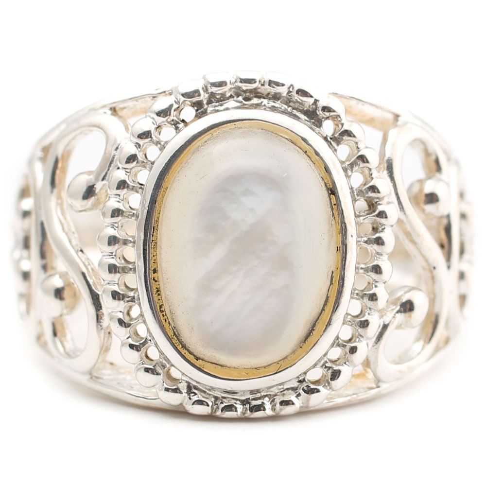 Sterling Silver Mother of Pearl Ring