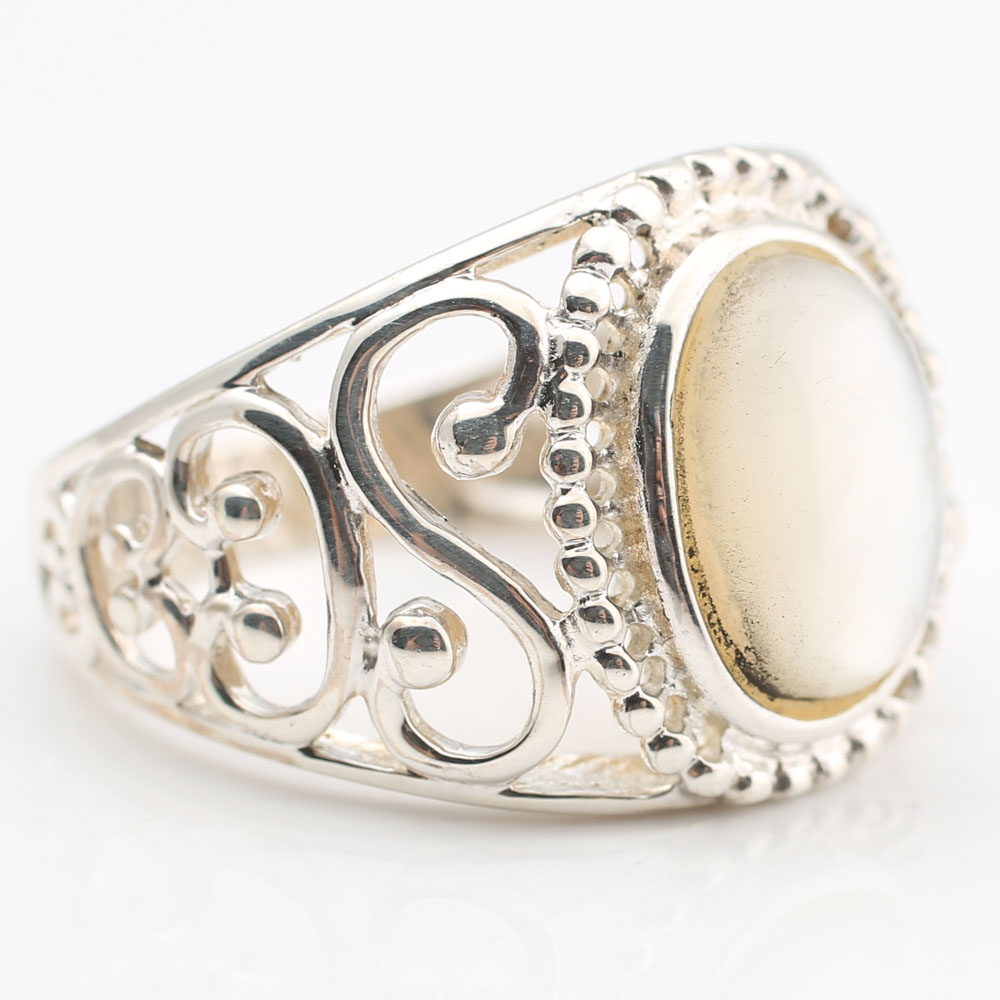 Sterling Silver Mother of Pearl Ring