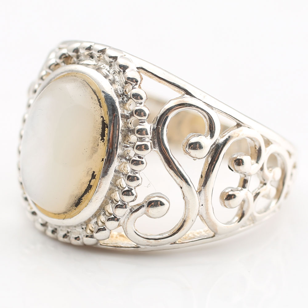 Sterling Silver Mother of Pearl Ring