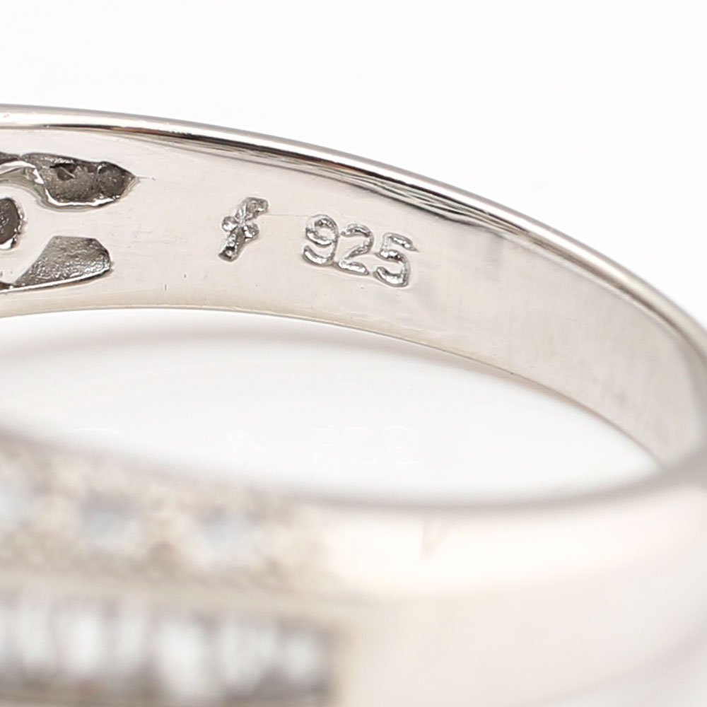 Sterling Silver Simulated Stone and Cubic Zirconia Ring